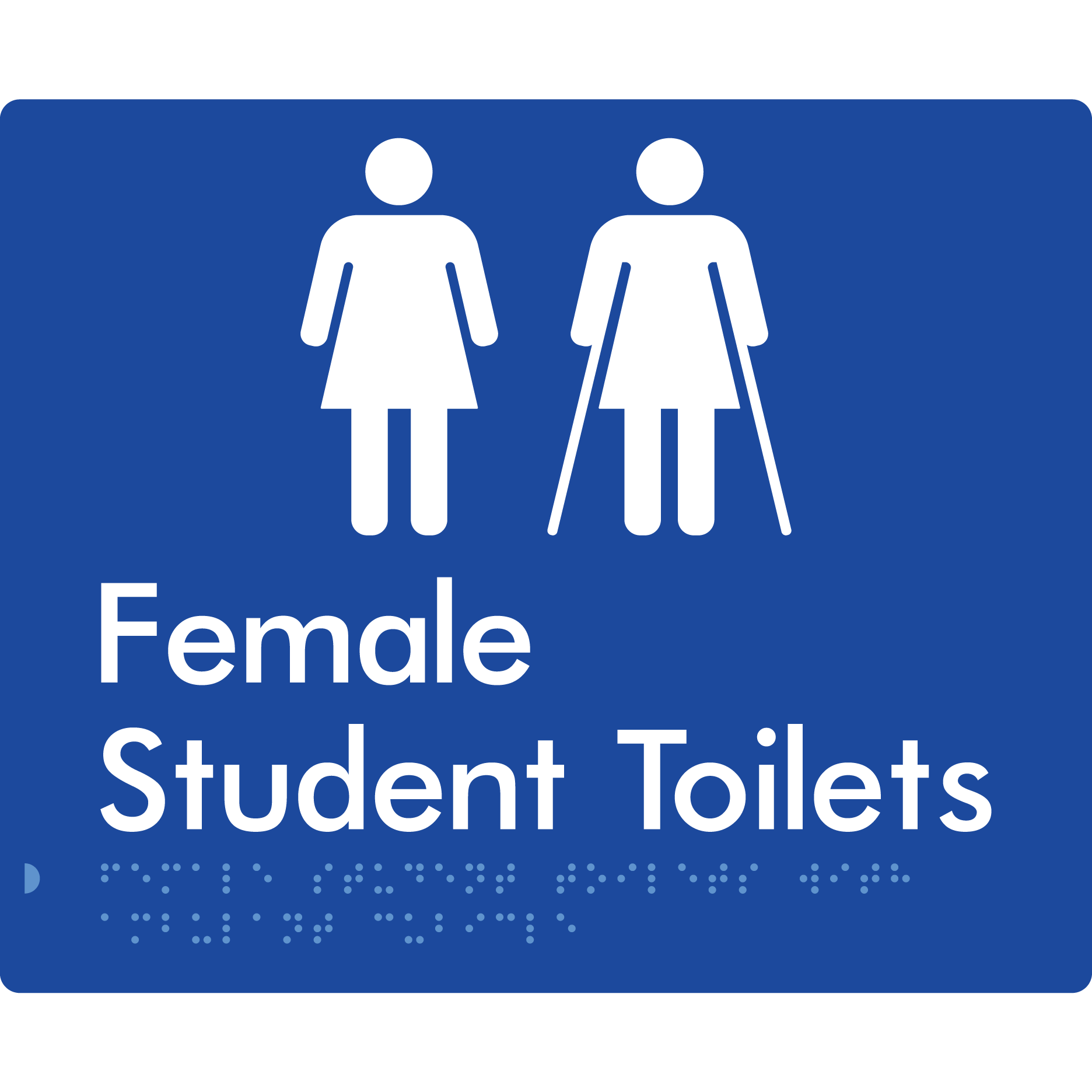 Female Student Toilets with Ambulant Cubicle - Braille Tactile Signs Aust.
