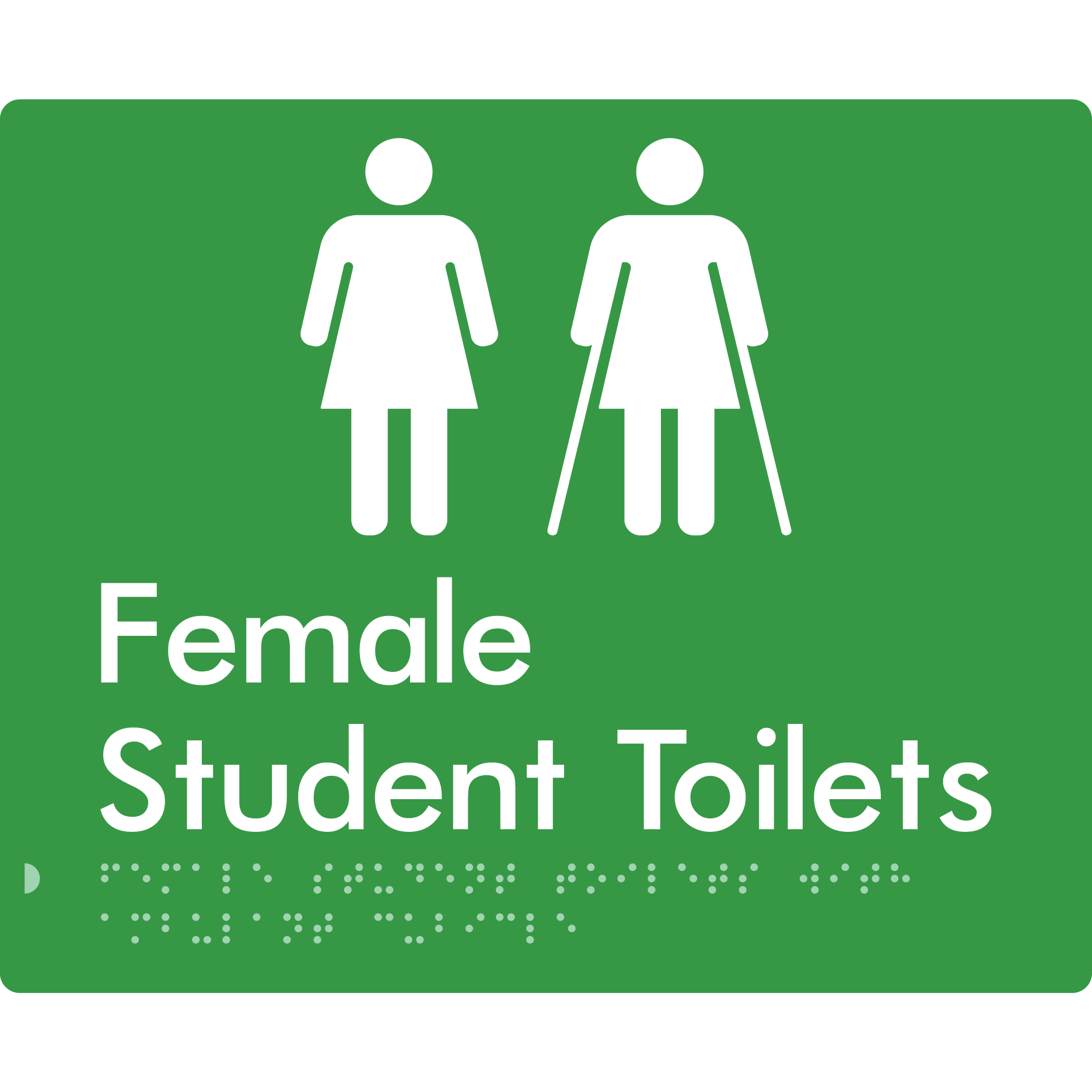 Female Student Toilets with Ambulant Cubicle - Braille Tactile Signs Aust.