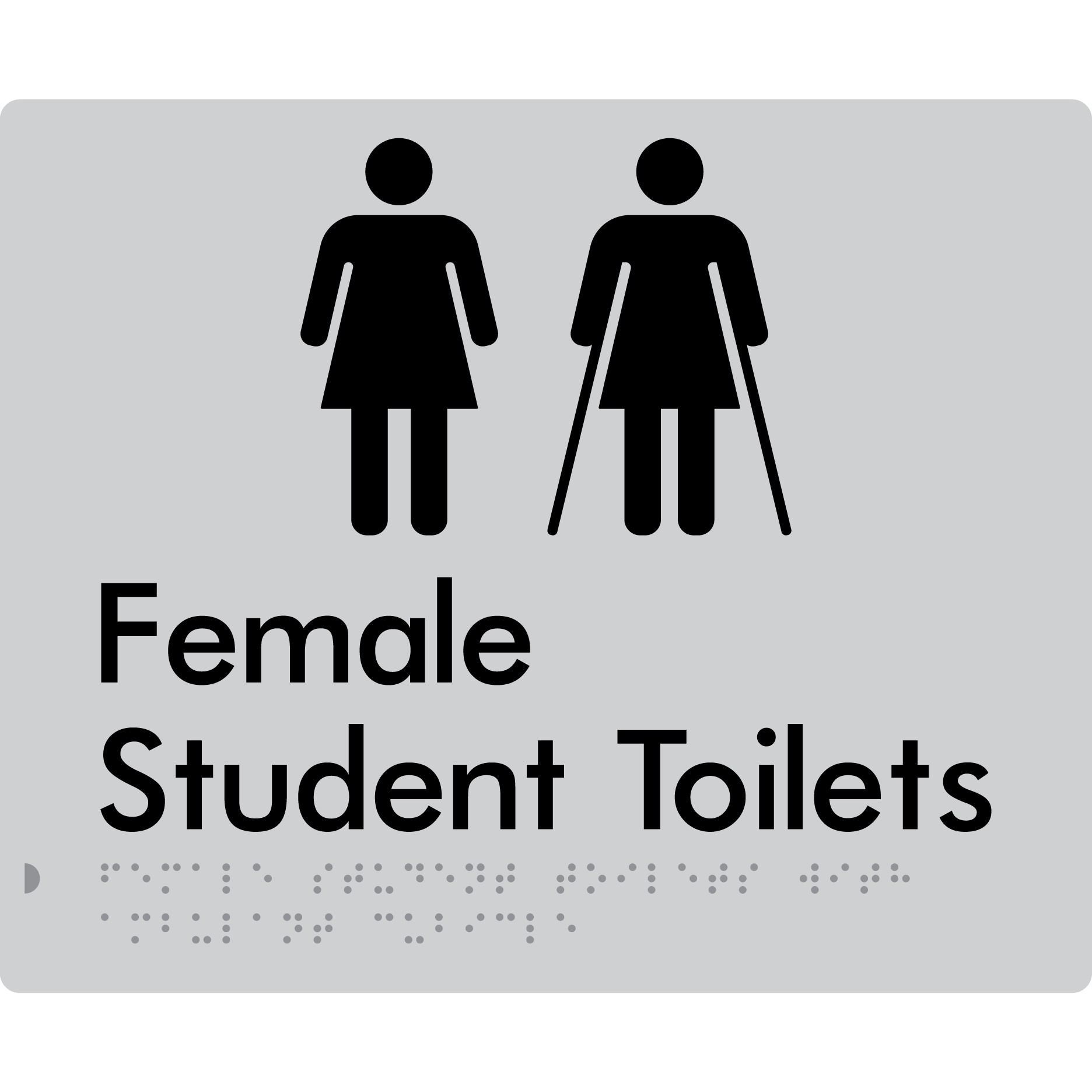 Female Student Toilets with Ambulant Cubicle - Braille Tactile Signs Aust.