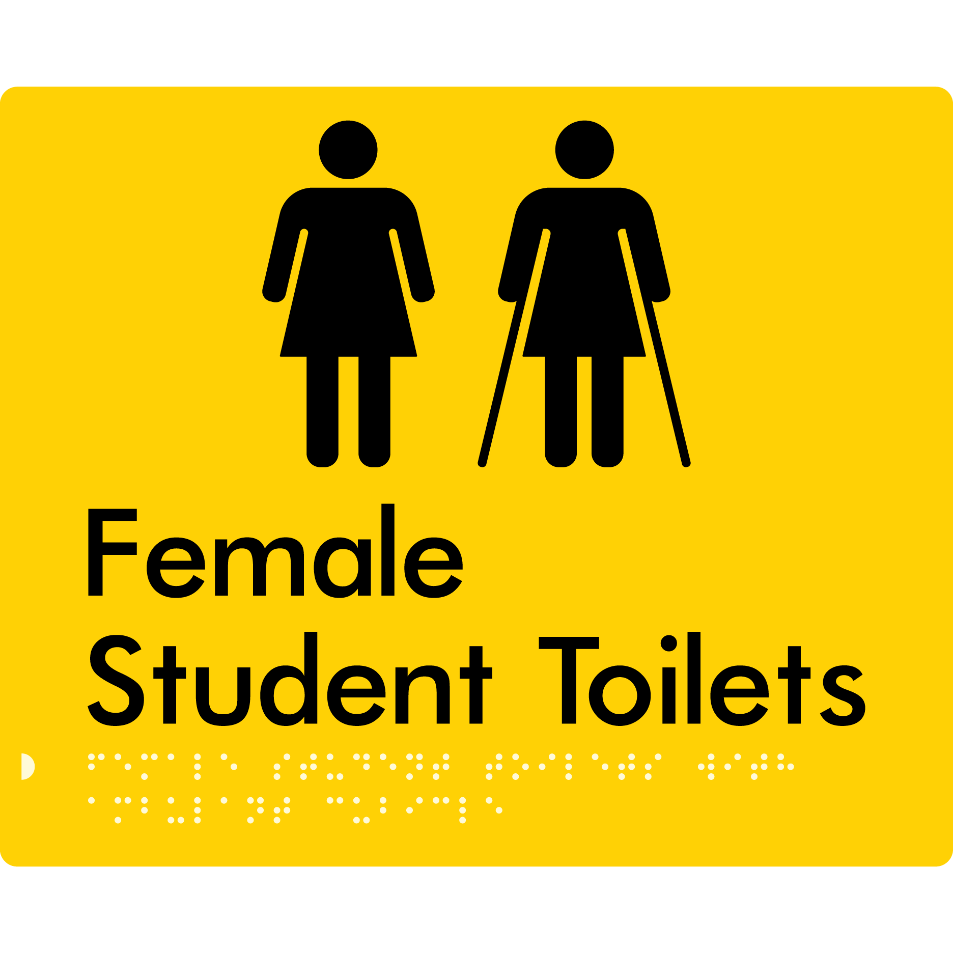 Female Student Toilets with Ambulant Cubicle - Braille Tactile Signs Aust.
