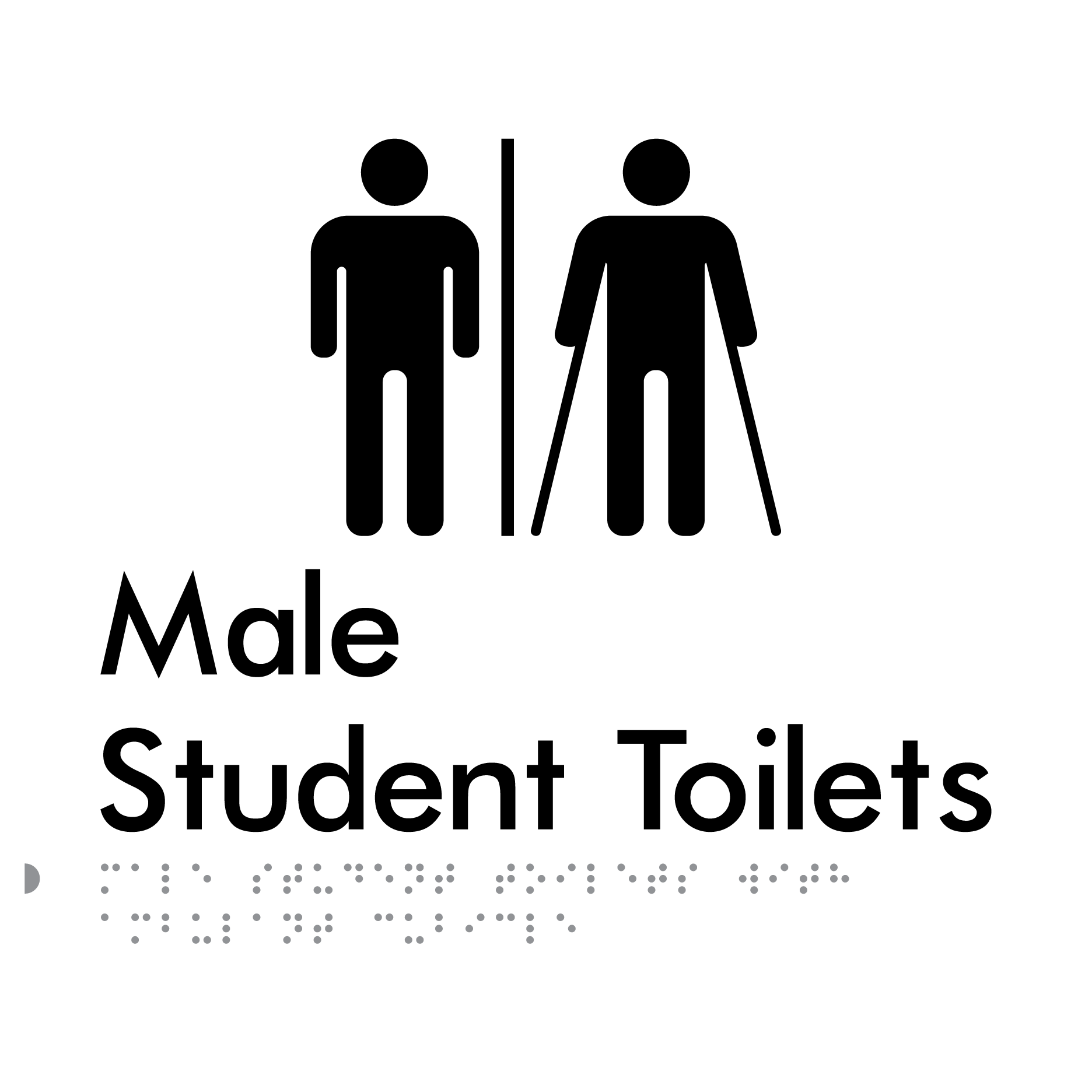 Male Student Toilets with Ambulant Cubicle & Air Lock - Braille Tactile Signs Aust.