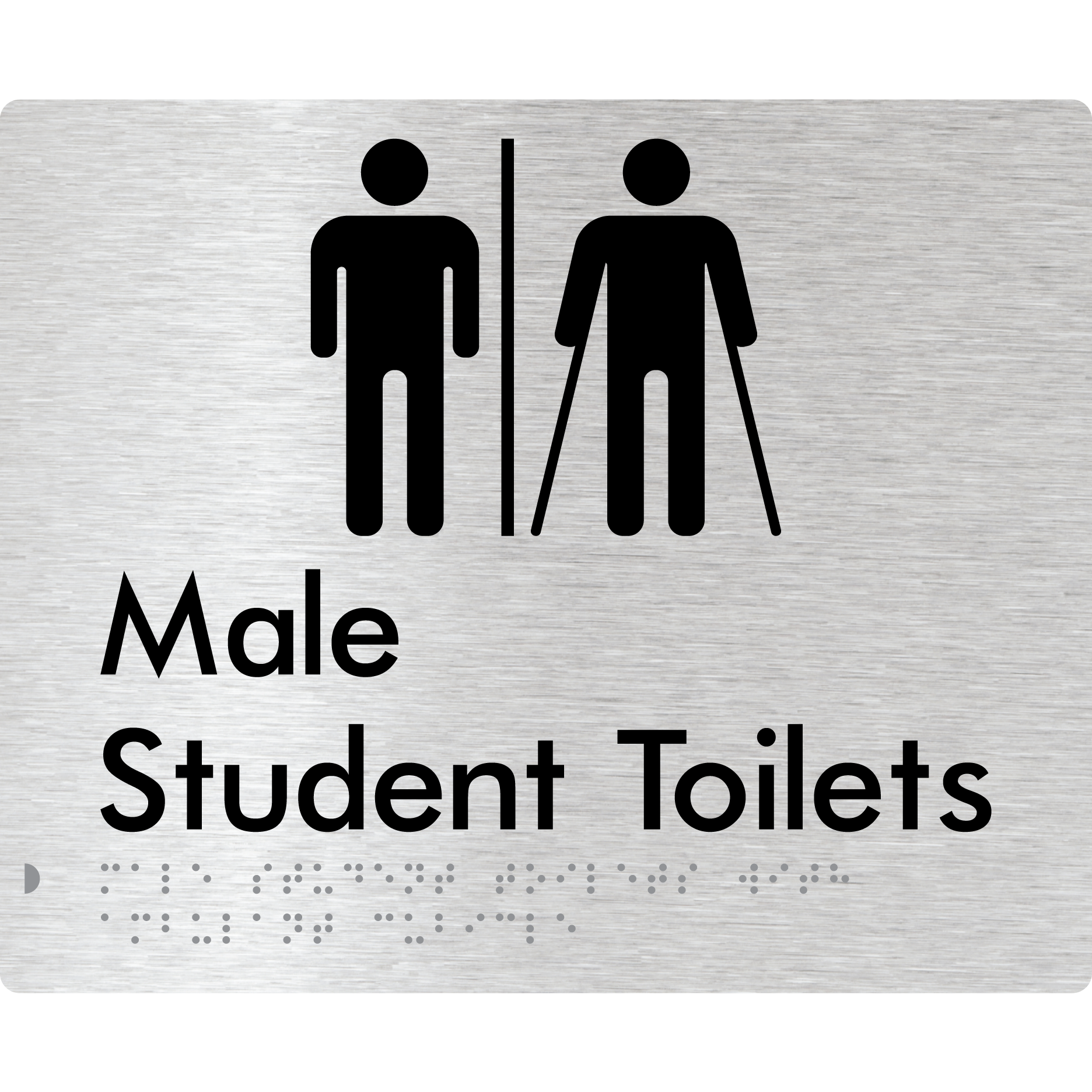 Male Student Toilets with Ambulant Cubicle & Air Lock - Braille Tactile Signs Aust.