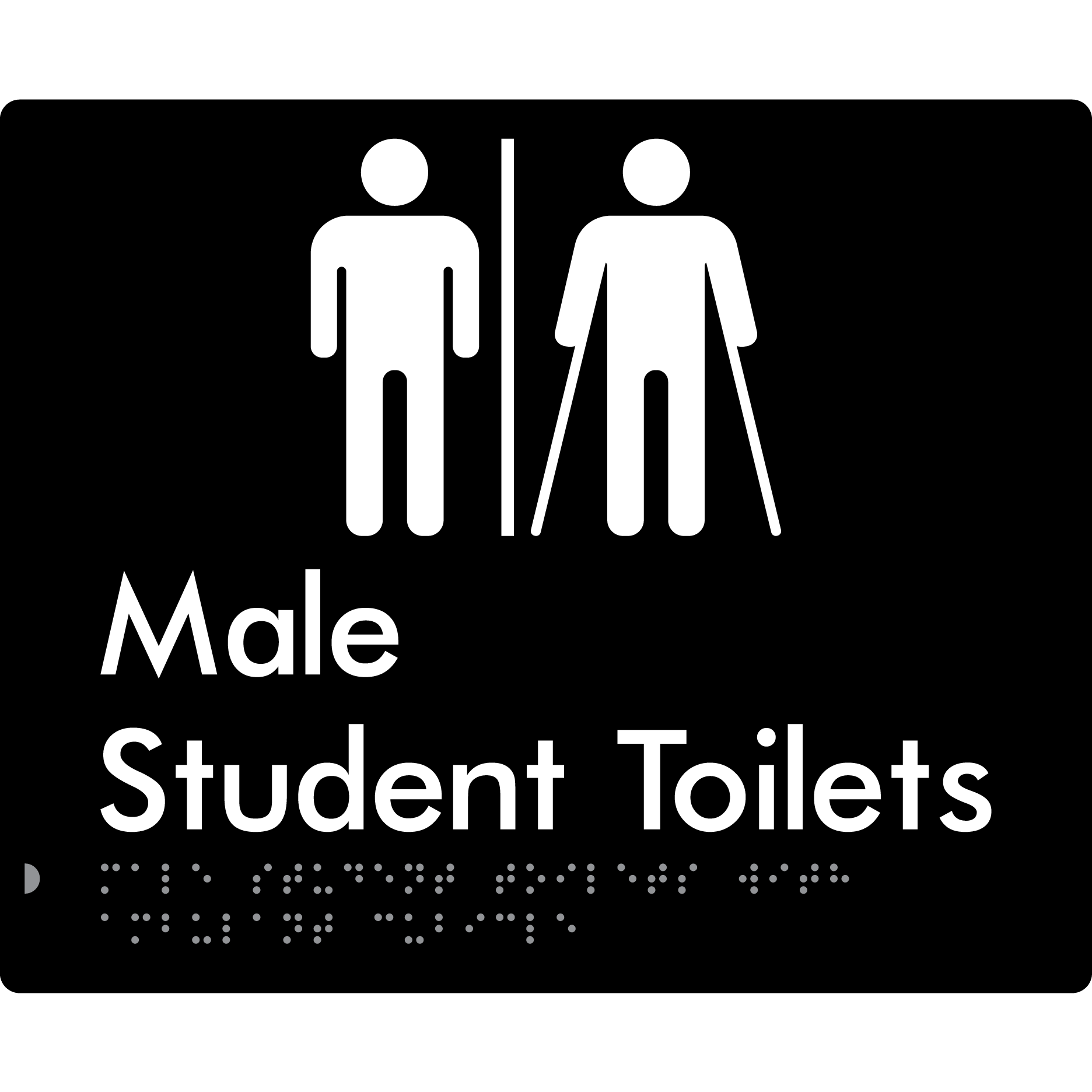 Male Student Toilets with Ambulant Cubicle & Air Lock - Braille Tactile Signs Aust.