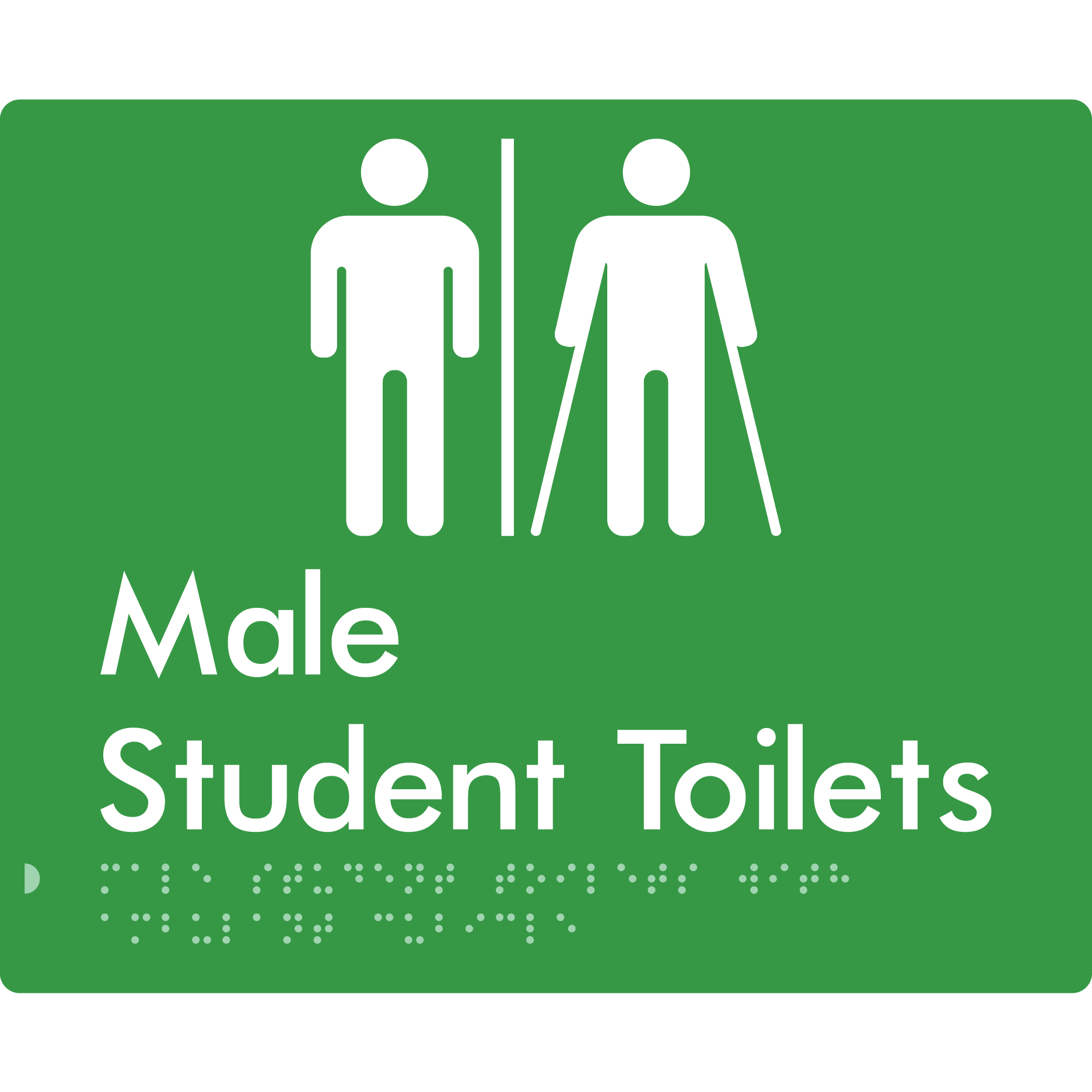 Male Student Toilets with Ambulant Cubicle & Air Lock - Braille Tactile Signs Aust.
