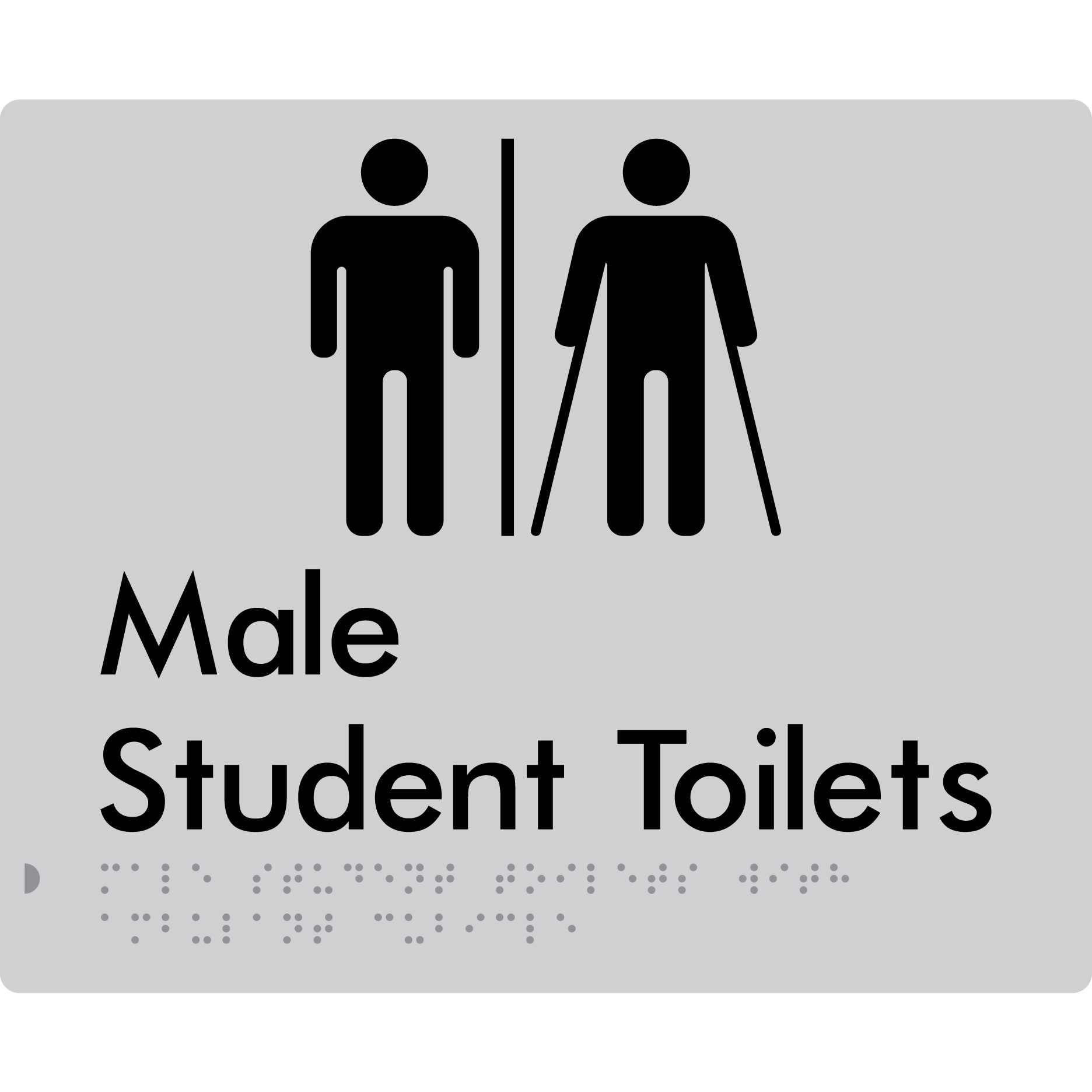 Male Student Toilets with Ambulant Cubicle & Air Lock - Braille Tactile Signs Aust.
