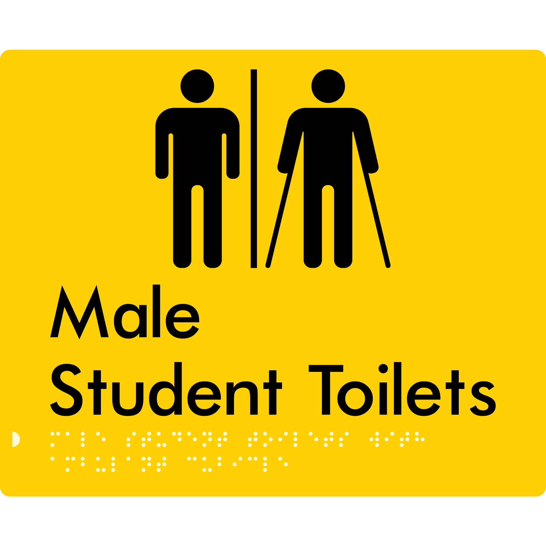 Male Student Toilets with Ambulant Cubicle & Air Lock - Braille Tactile Signs Aust.