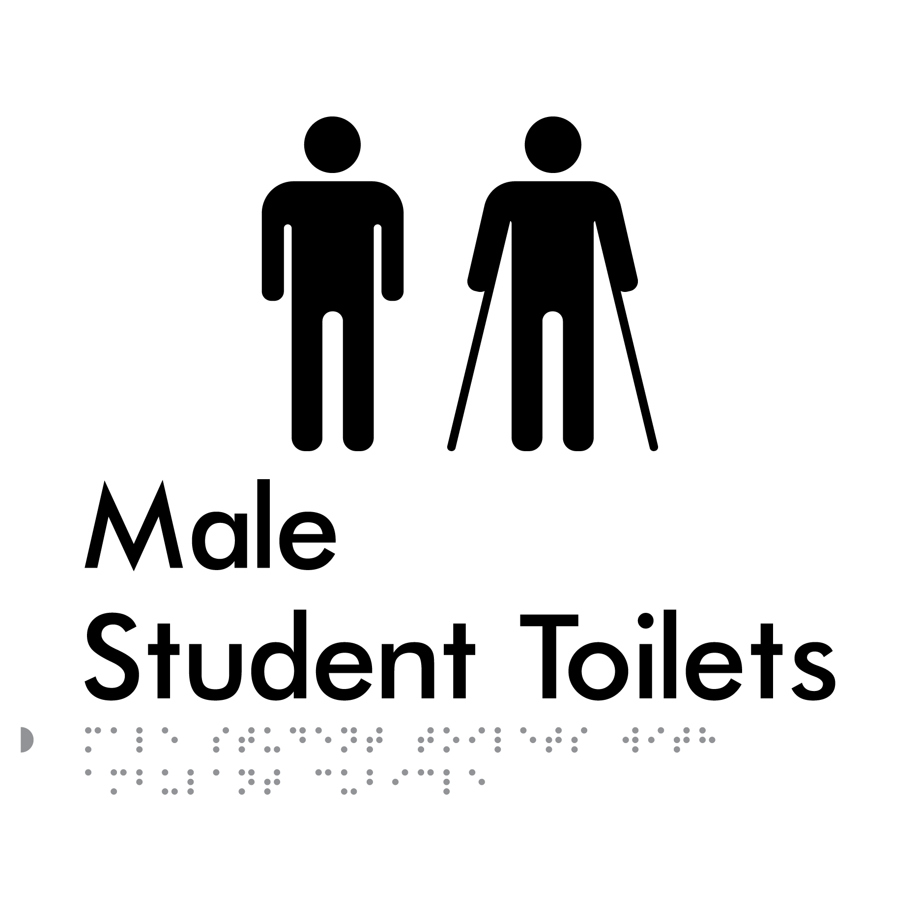 Male Student Toilets with Ambulant Cubicle - Braille Tactile Signs Aust.