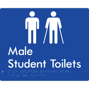 Male Student Toilets with Ambulant Cubicle - Braille Tactile Signs Aust.
