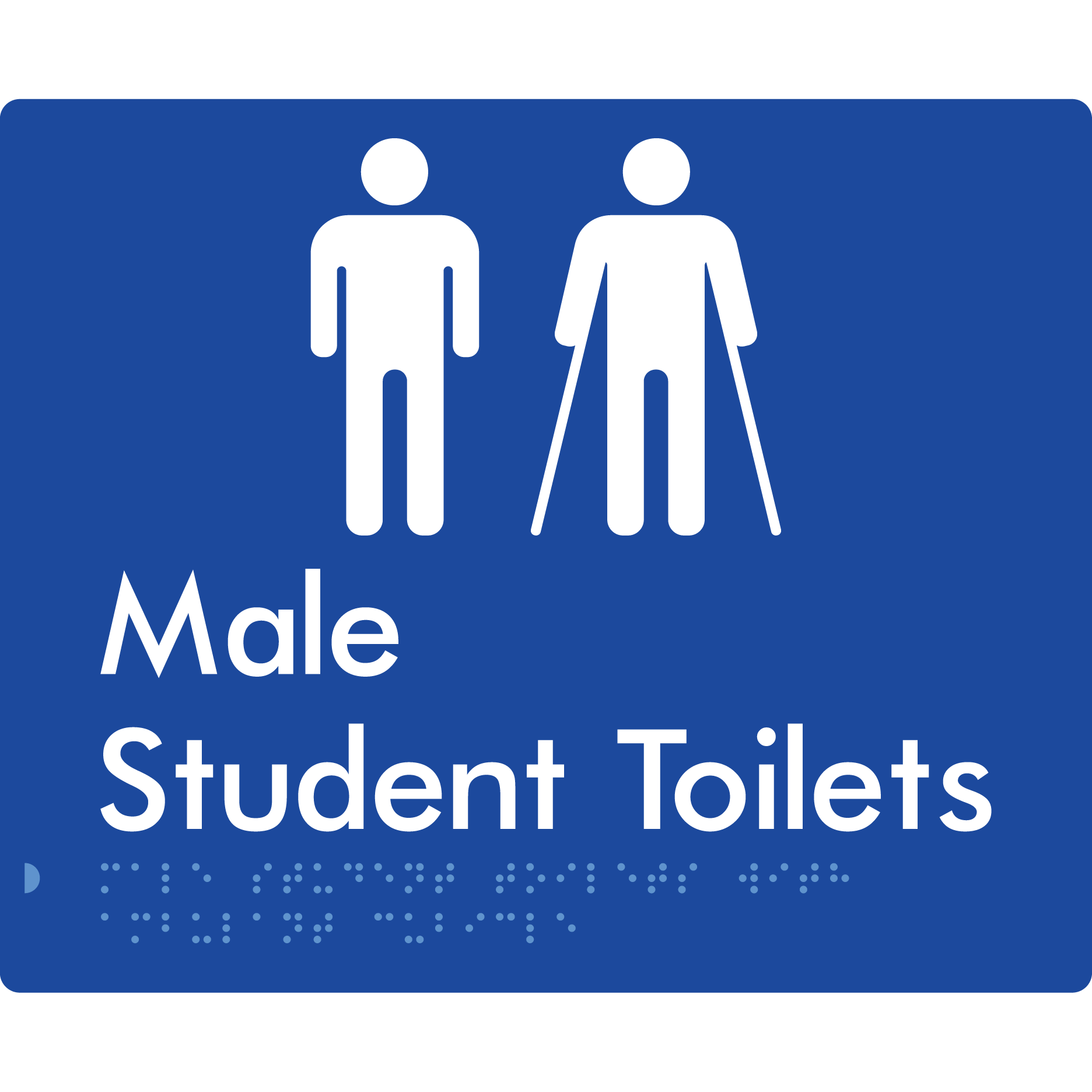Male Student Toilets with Ambulant Cubicle - Braille Tactile Signs Aust.
