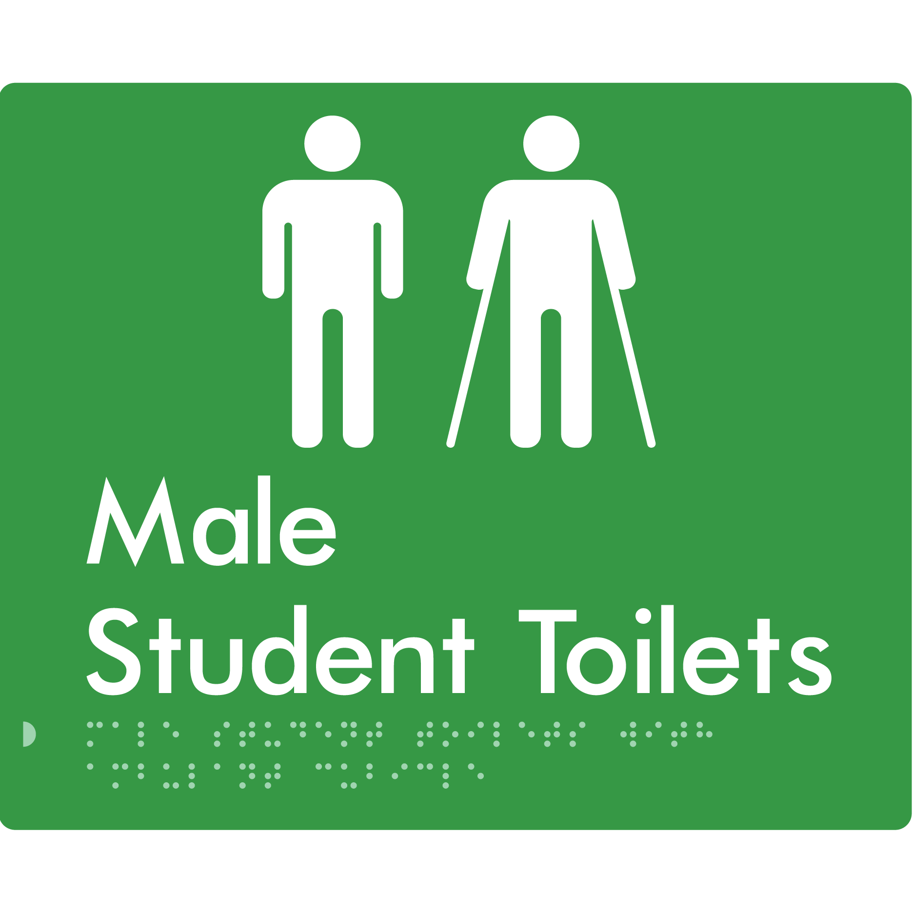 Male Student Toilets with Ambulant Cubicle - Braille Tactile Signs Aust.