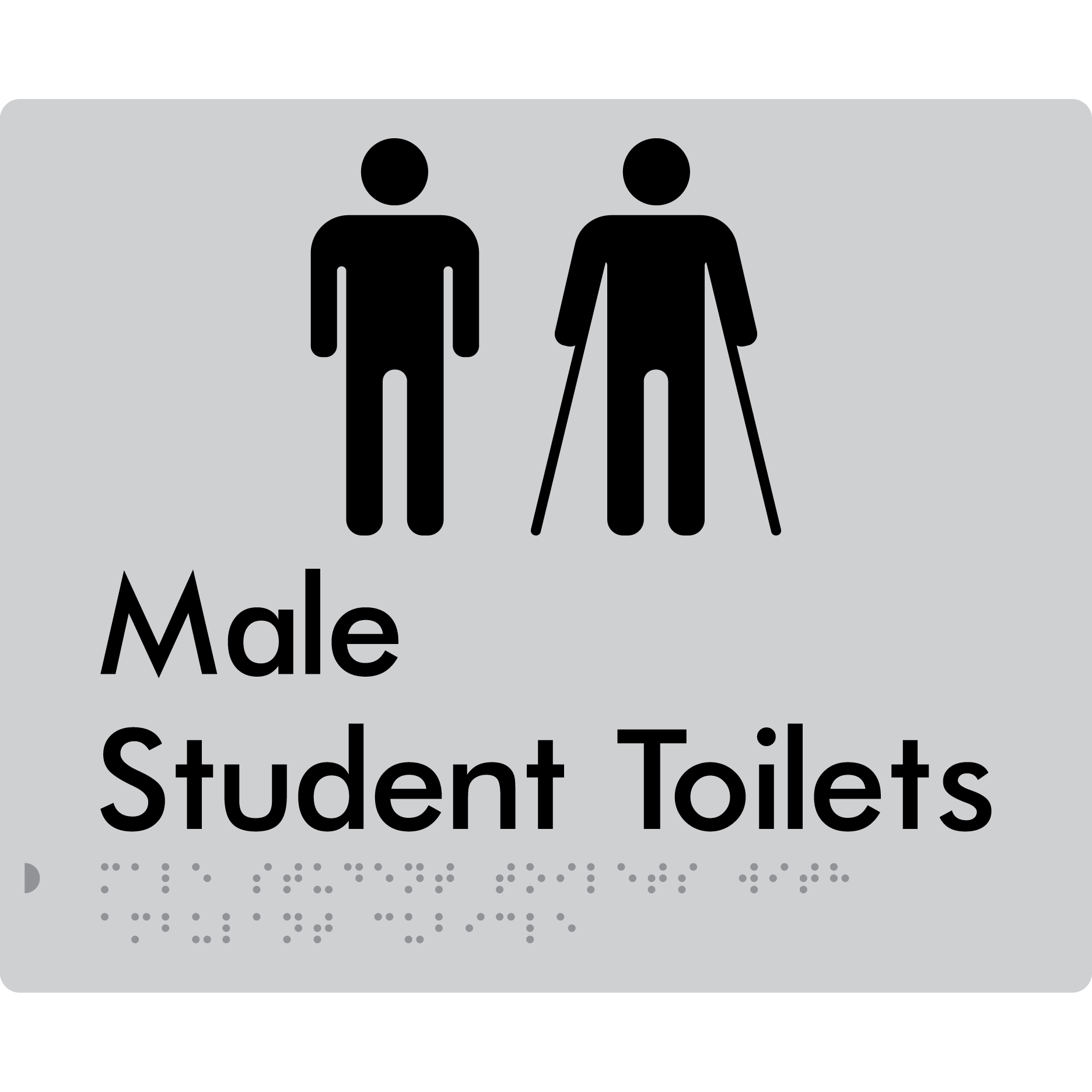Male Student Toilets with Ambulant Cubicle - Braille Tactile Signs Aust.