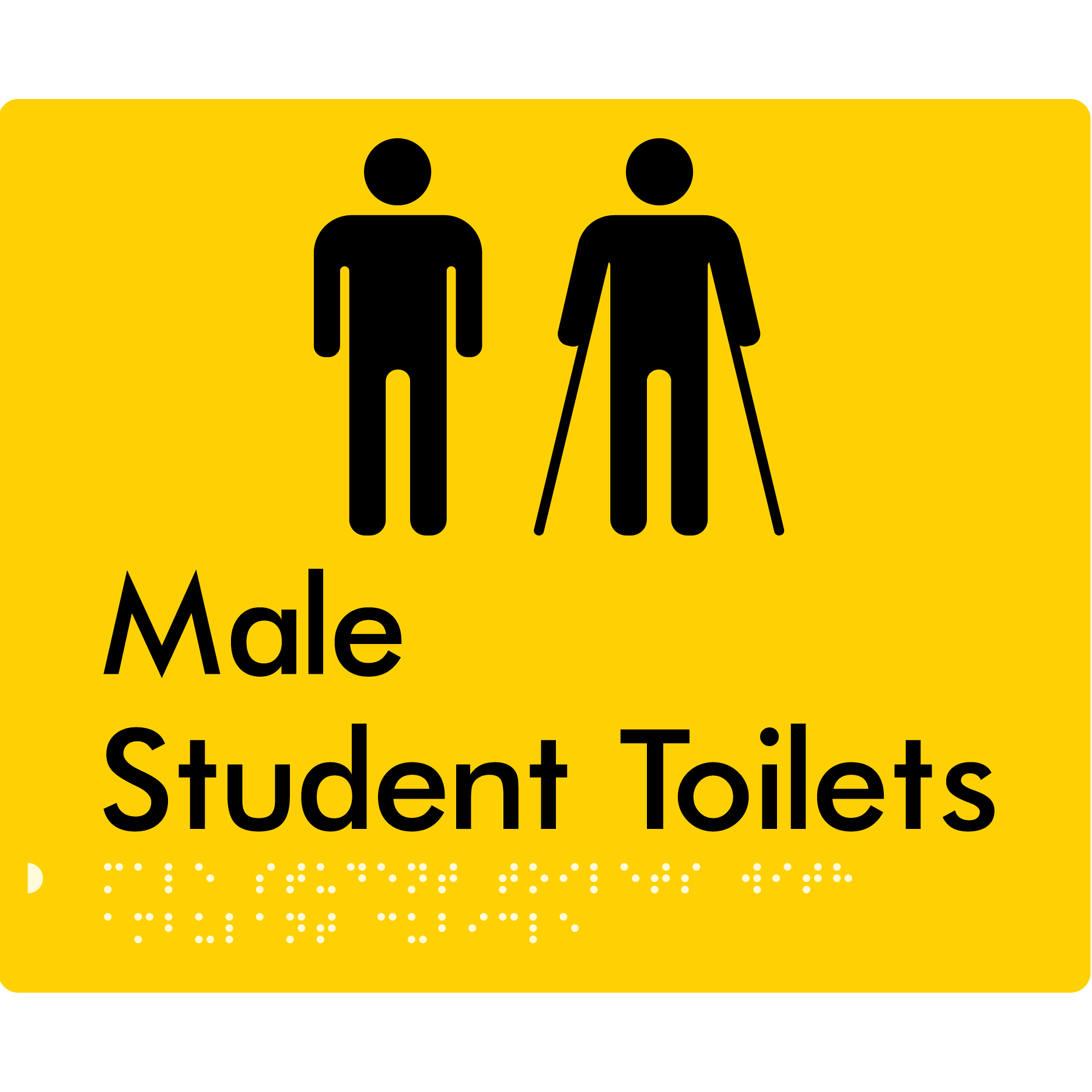 Male Student Toilets with Ambulant Cubicle - Braille Tactile Signs Aust.