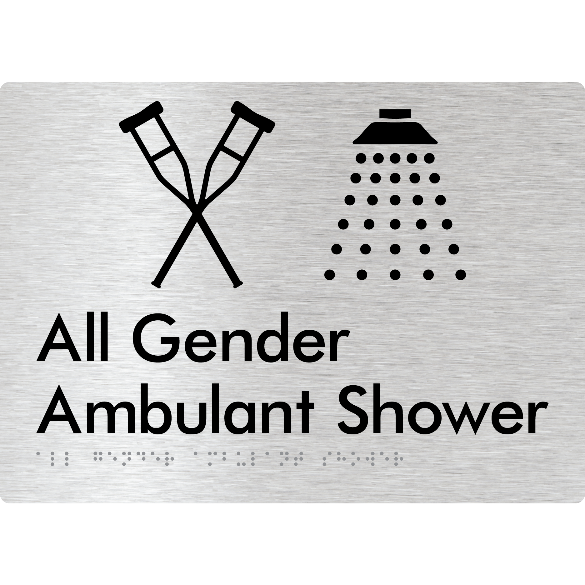All Gender Ambulant Shower - Braille Tactile Signs Aust.