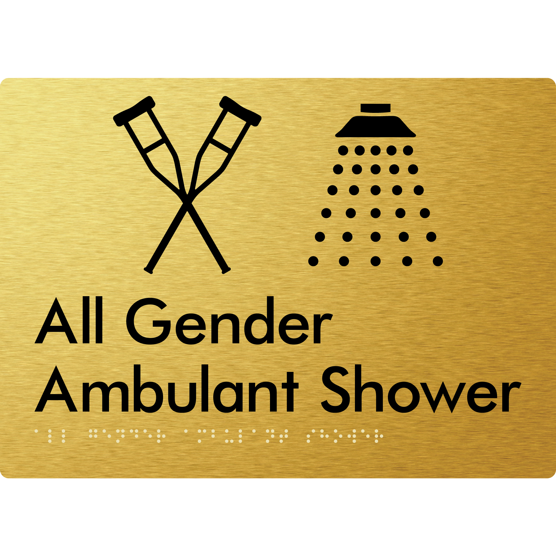 All Gender Ambulant Shower - Braille Tactile Signs Aust.