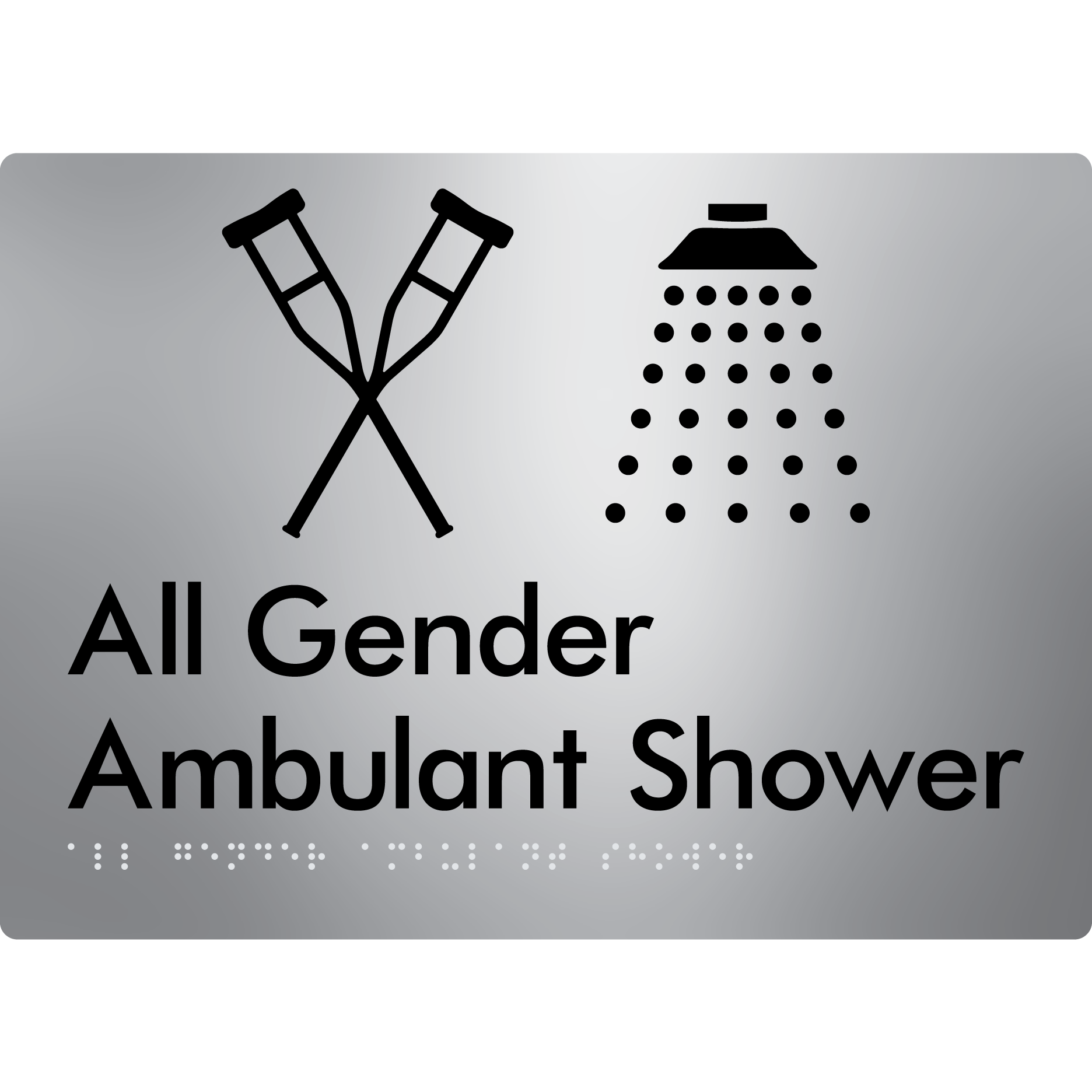 All Gender Ambulant Shower - Braille Tactile Signs Aust.