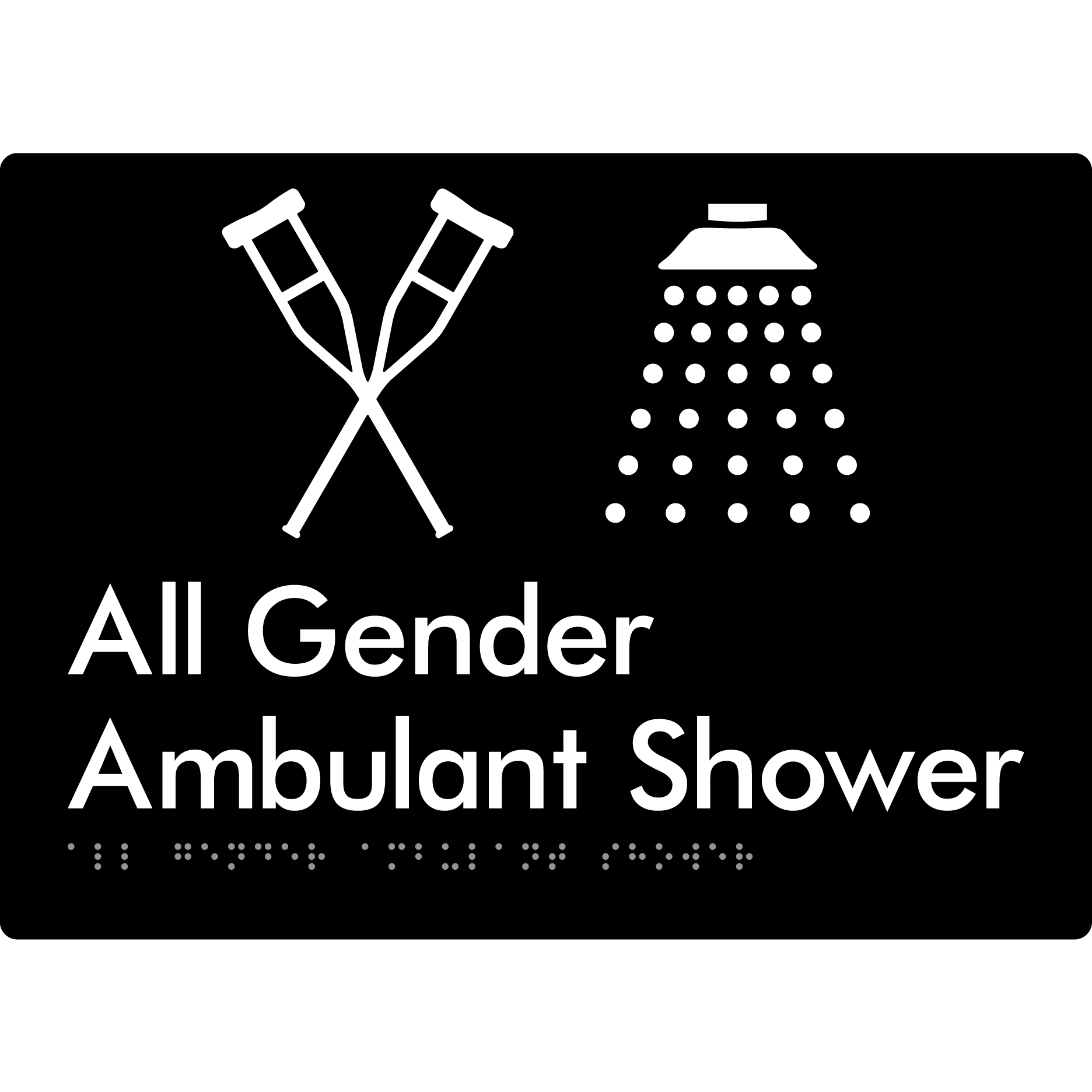 All Gender Ambulant Shower - Braille Tactile Signs Aust.