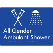 All Gender Ambulant Shower - Braille Tactile Signs Aust.