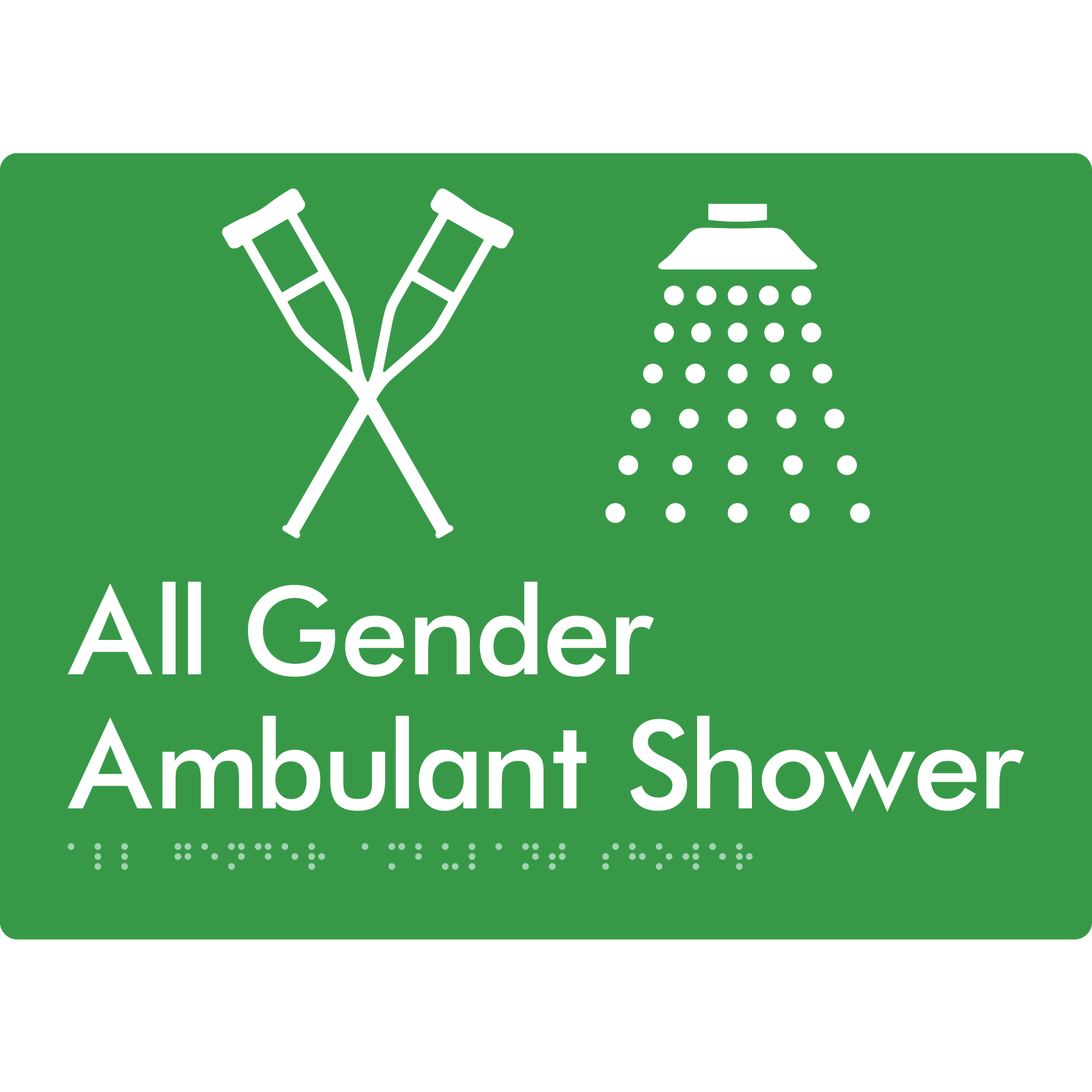 All Gender Ambulant Shower - Braille Tactile Signs Aust.