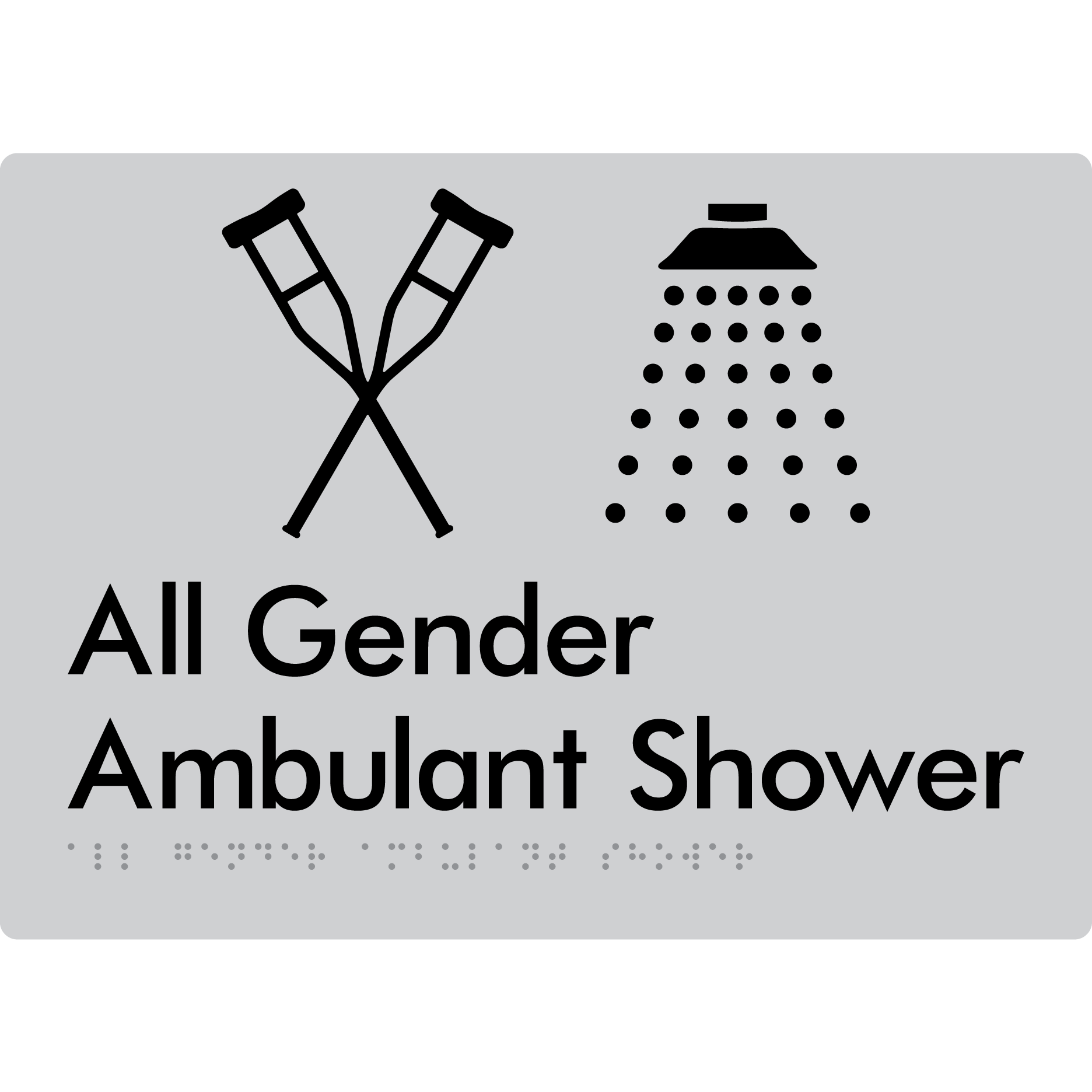 All Gender Ambulant Shower - Braille Tactile Signs Aust.