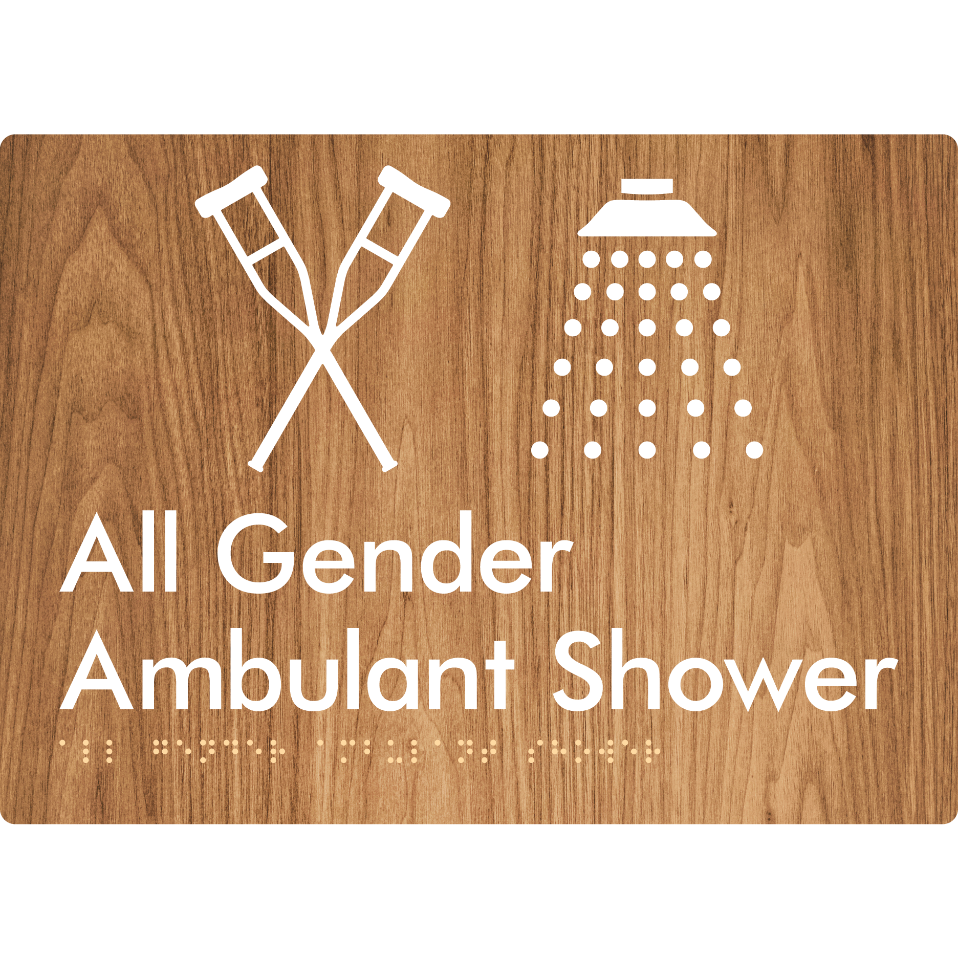 All Gender Ambulant Shower - Braille Tactile Signs Aust.