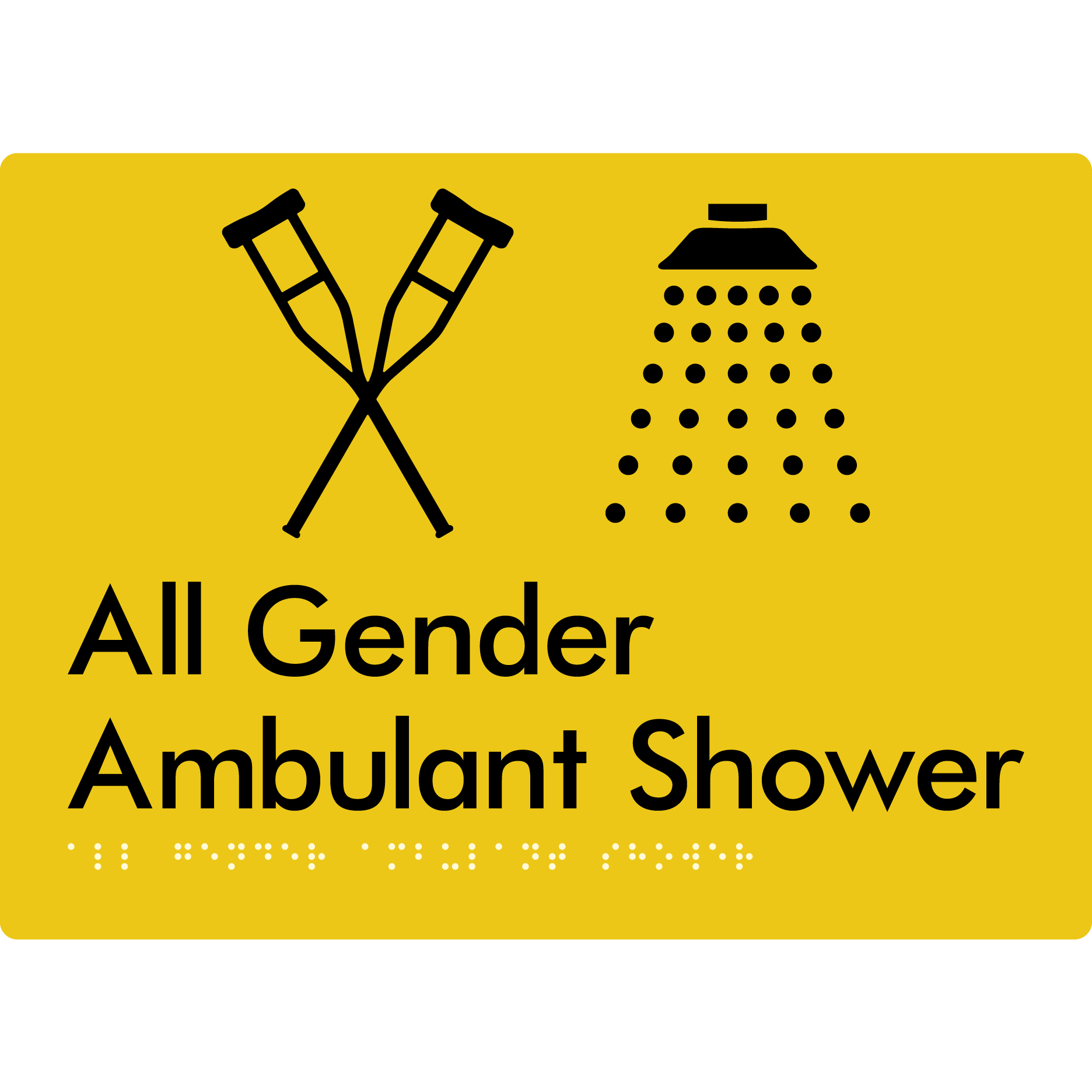 All Gender Ambulant Shower - Braille Tactile Signs Aust.