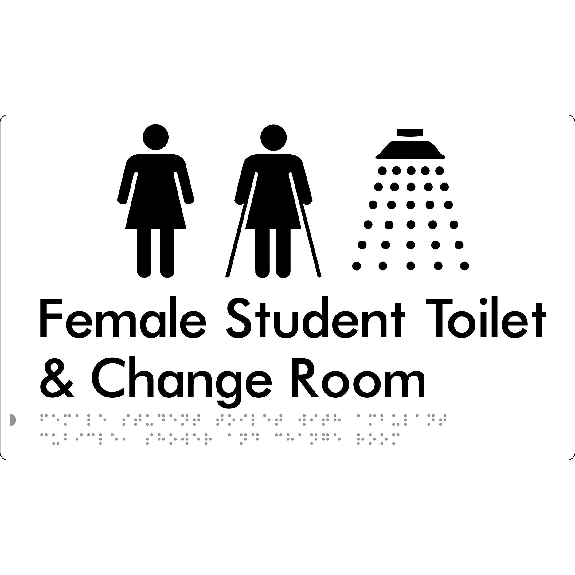 Female Student Toilet and Change Room - Braille Tactile Signs Aust.