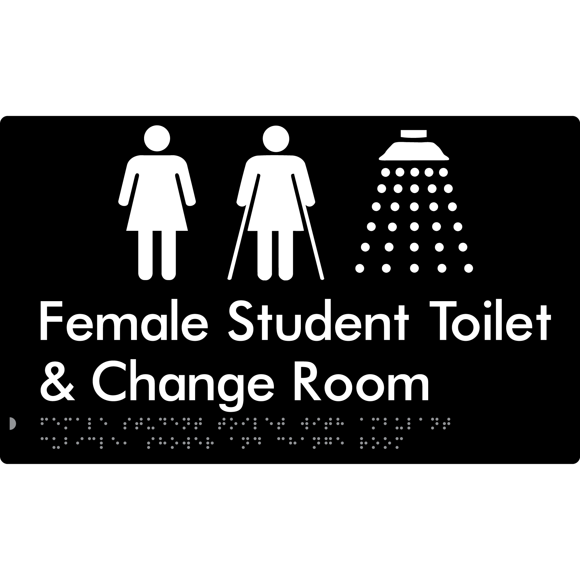 Female Student Toilet and Change Room - Braille Tactile Signs Aust.