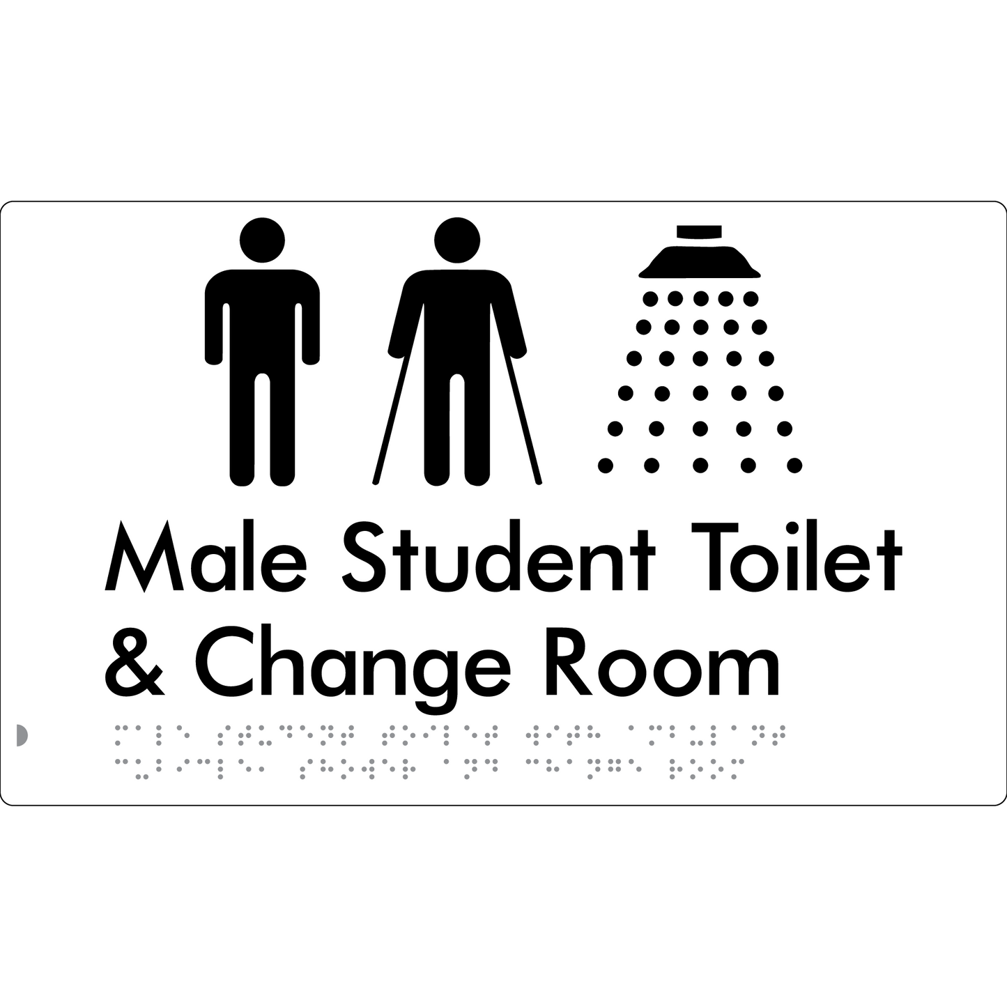 Male Student Toilet & Change Room - Braille Tactile Signs Aust.