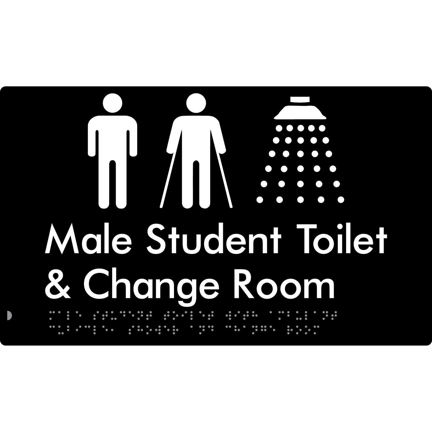 Male Student Toilet & Change Room - Braille Tactile Signs Aust.