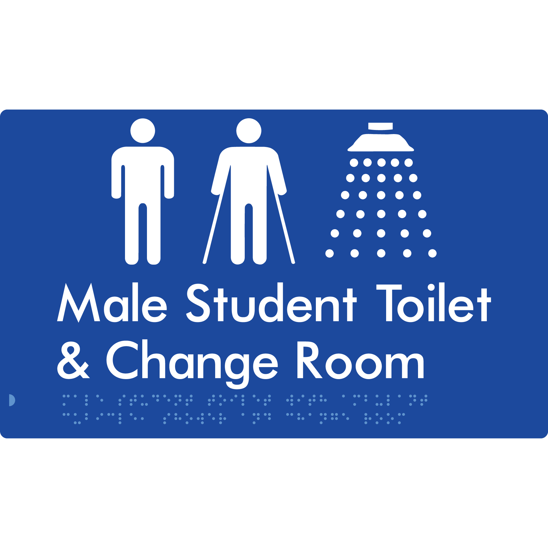 Male Student Toilet & Change Room - Braille Tactile Signs Aust.