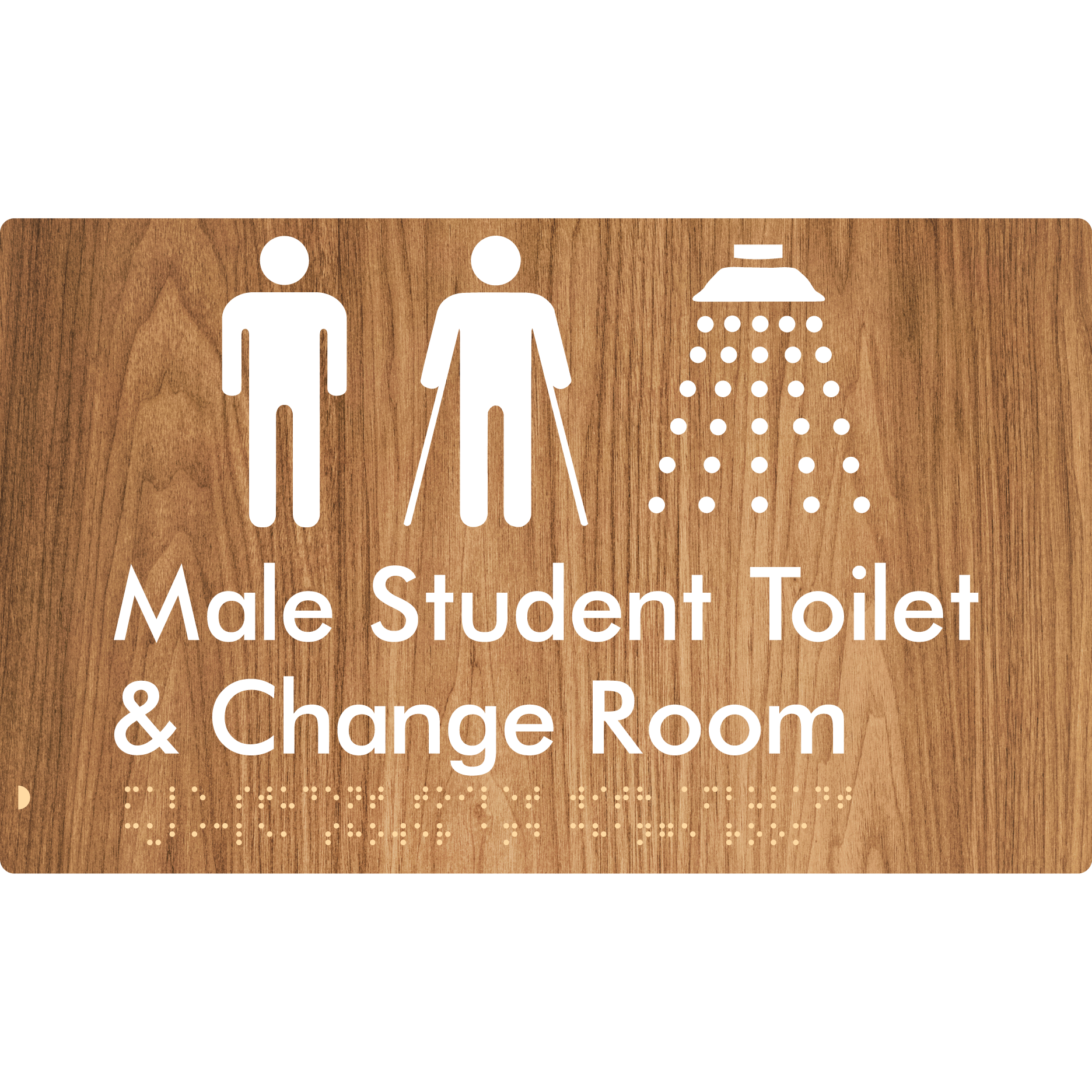Male Student Toilet & Change Room - Braille Tactile Signs Aust.