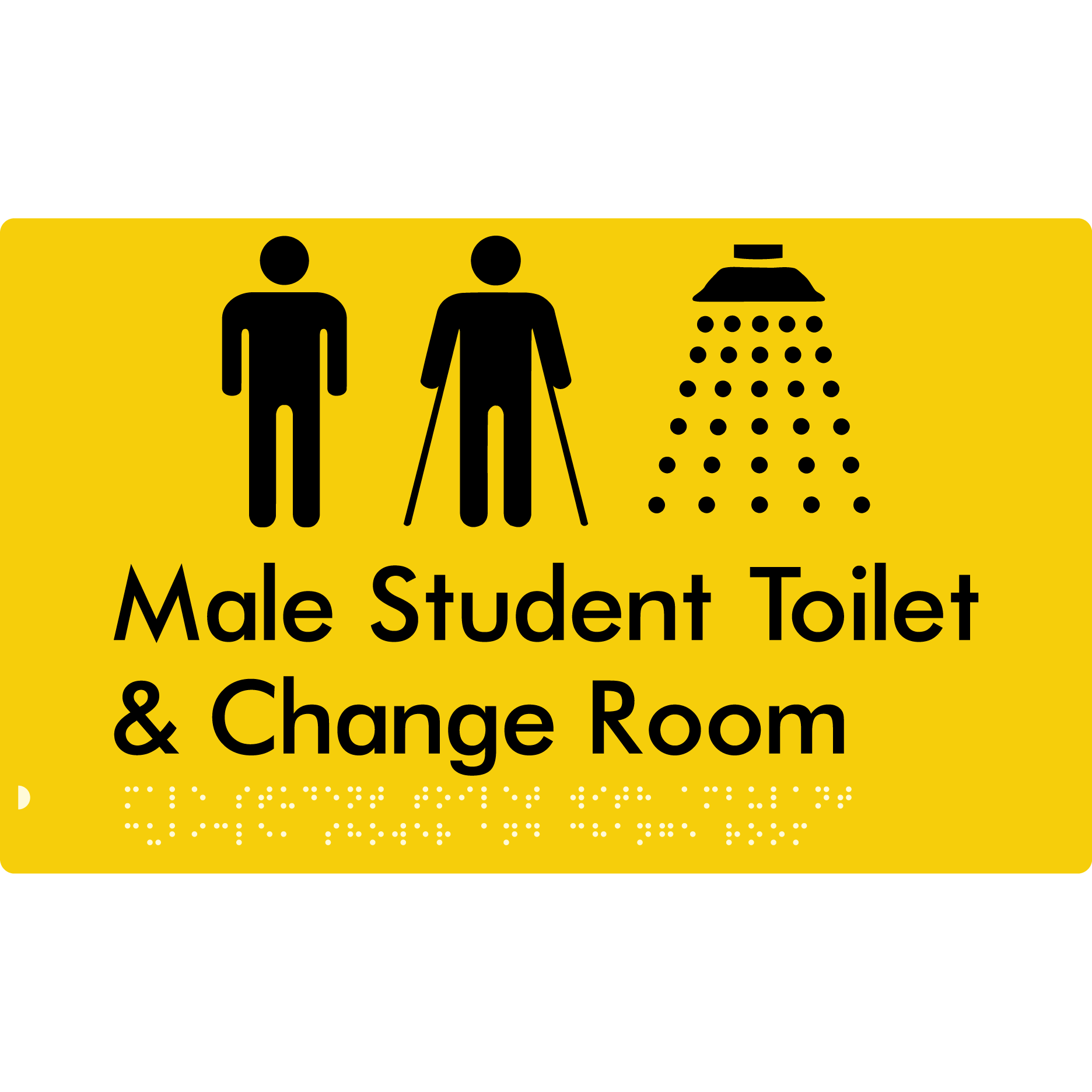 Male Student Toilet & Change Room - Braille Tactile Signs Aust.