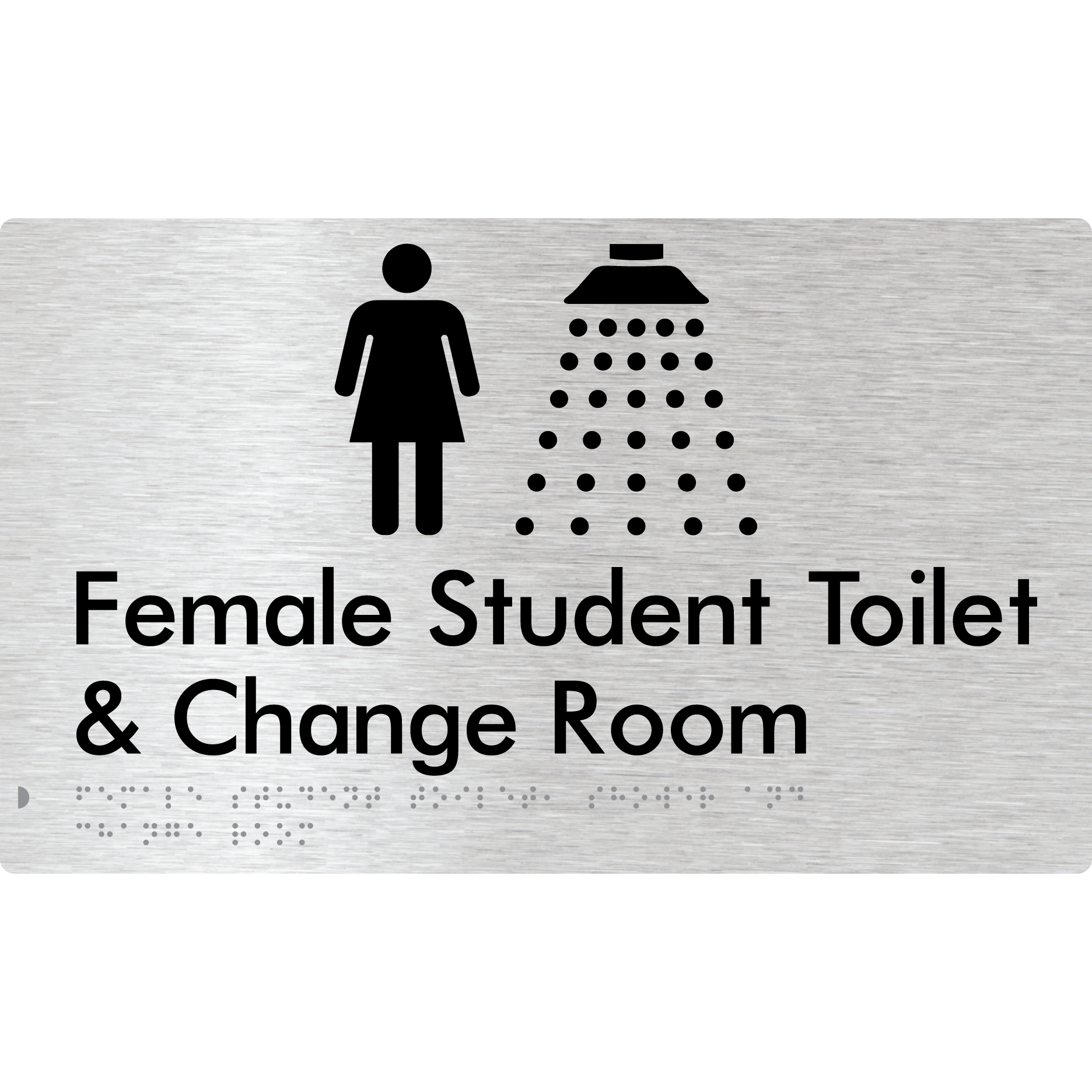Female Student Toilet, Shower & Change Room - Braille Tactile Signs Aust.