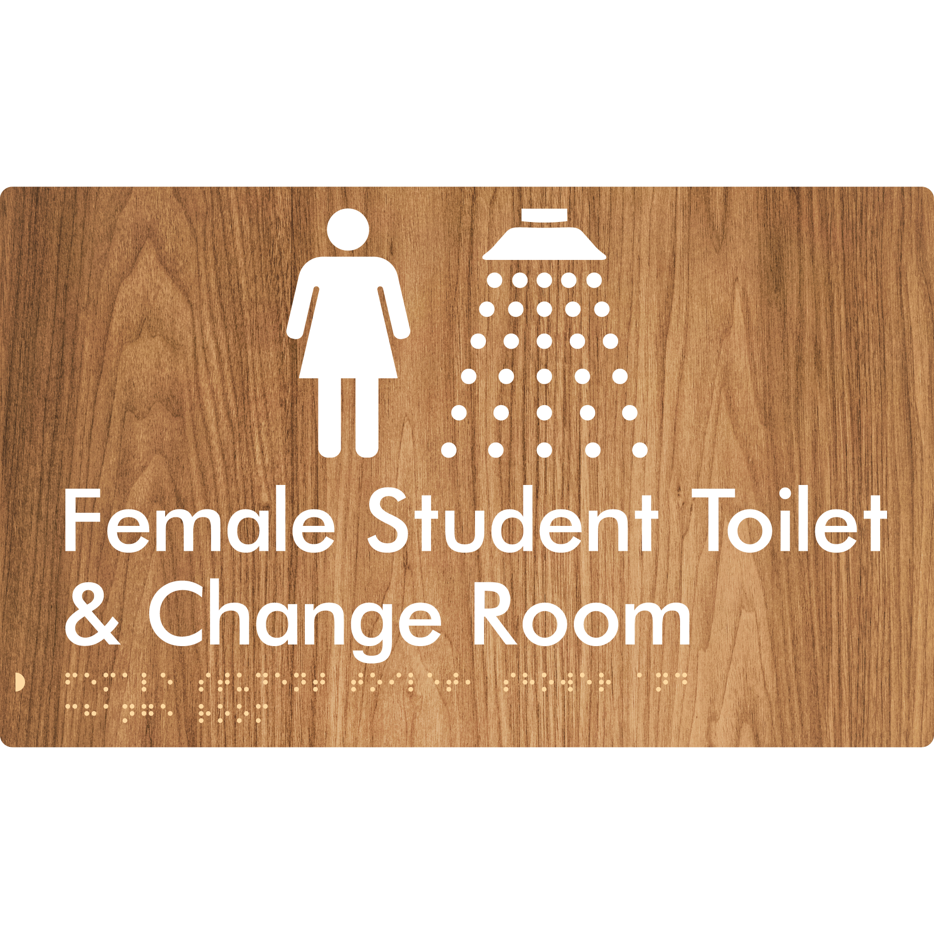 Female Student Toilet, Shower & Change Room - Braille Tactile Signs Aust.