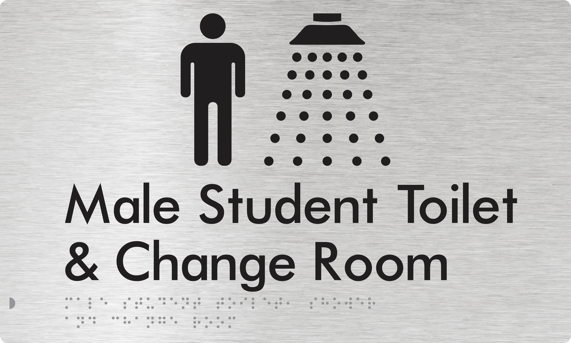 Male Student Toilet / Shower & Change Room - Braille Tactile Signs Aust.