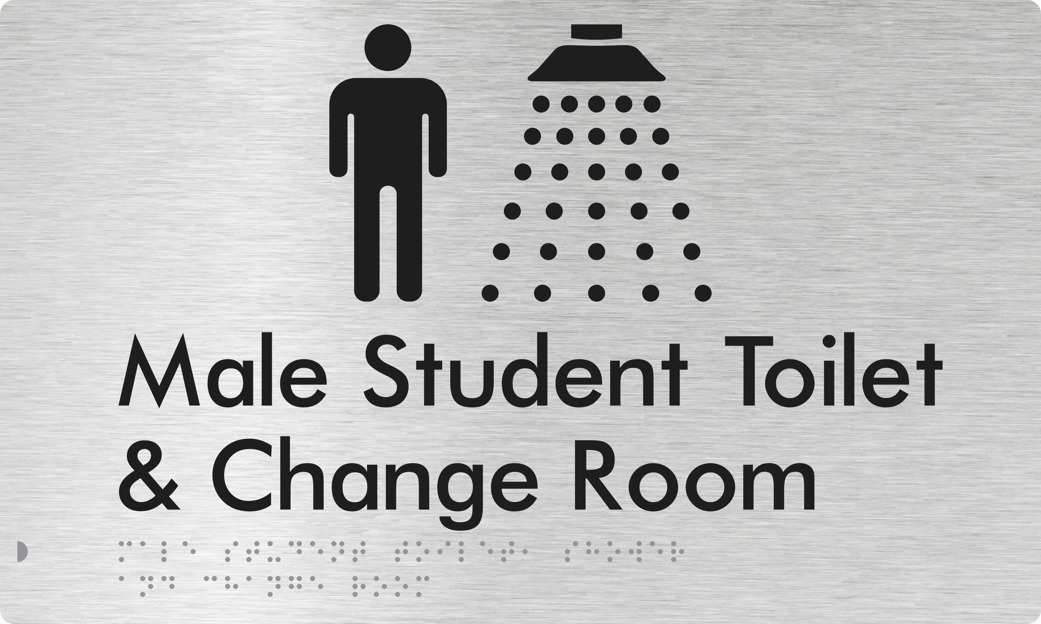 Male Student Toilet / Shower & Change Room - Braille Tactile Signs Aust.