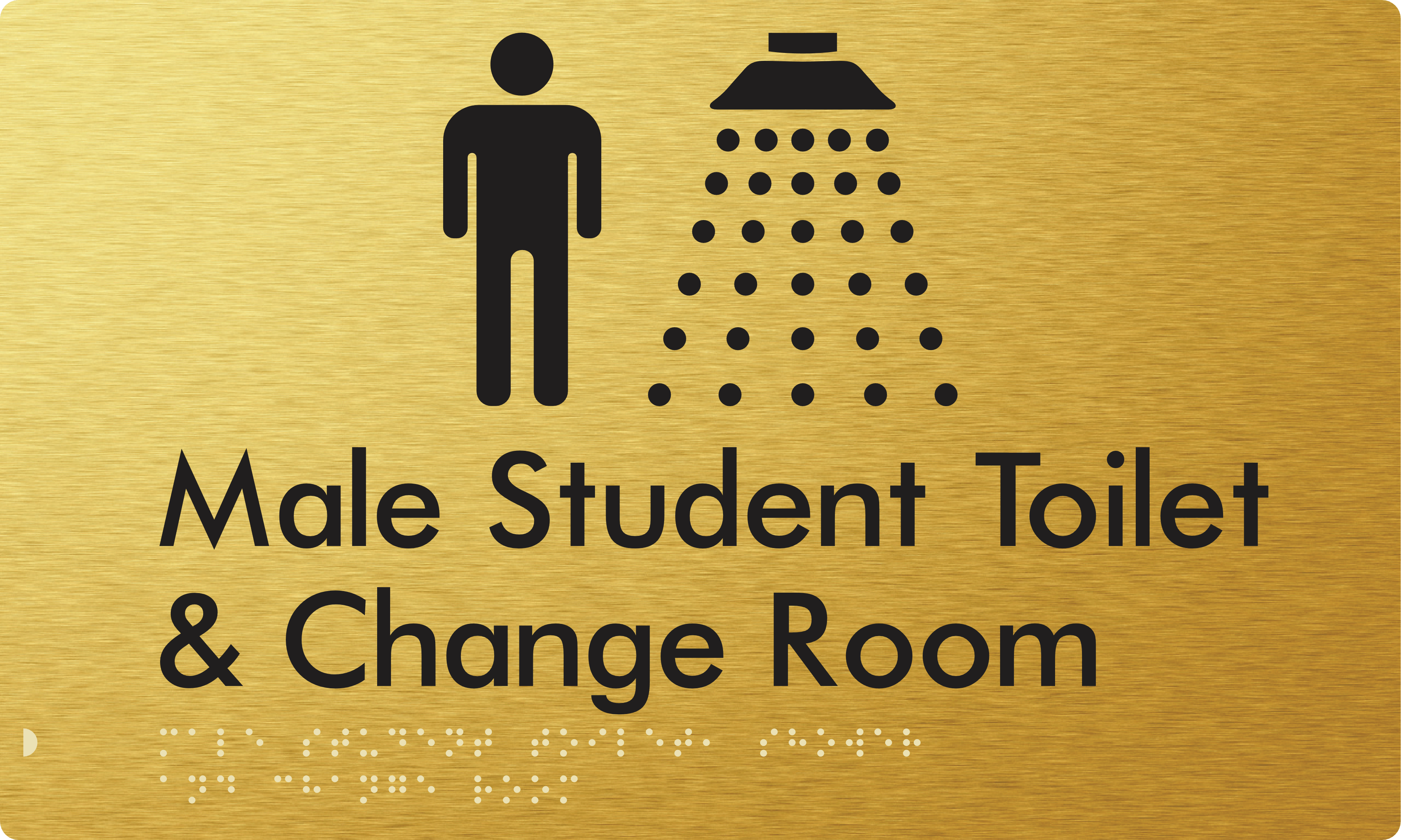 Male Student Toilet / Shower & Change Room - Braille Tactile Signs Aust.