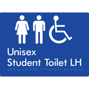 Unisex Student Accessible Toilet LH or RH - Braille Tactile Signs Aust.