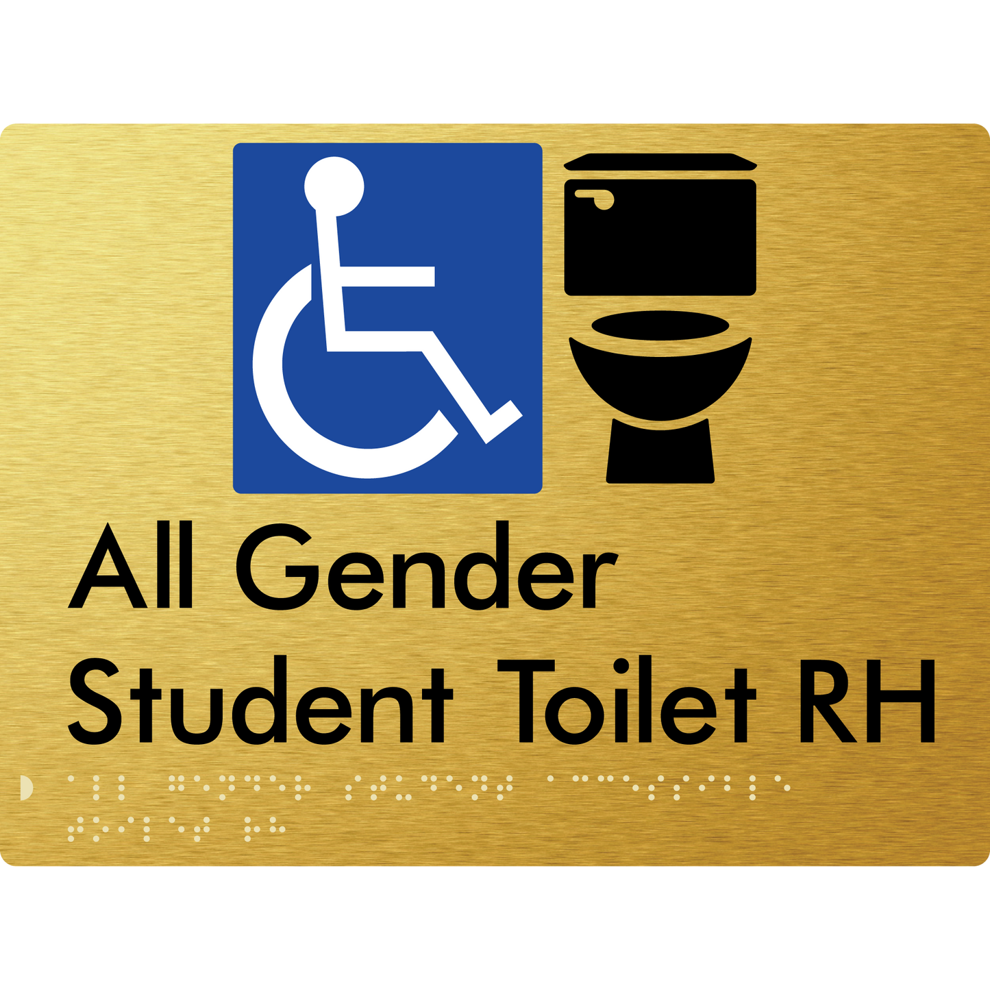 All Gender Student Accessible Toilet LH or RH - Braille Tactile Signs Aust.