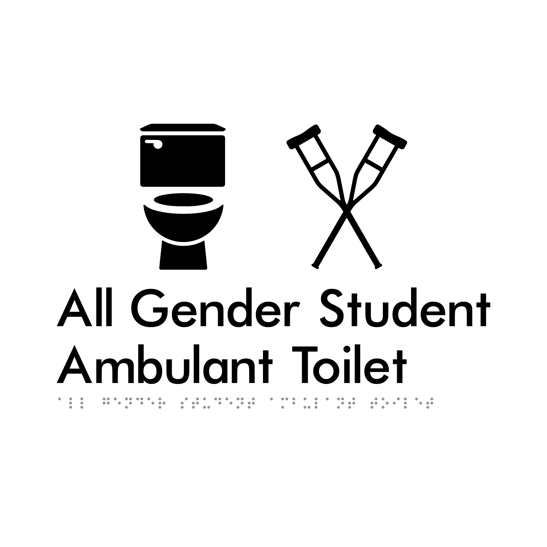 All Gender Student Ambulant Toilet - Braille Tactile Signs Aust.