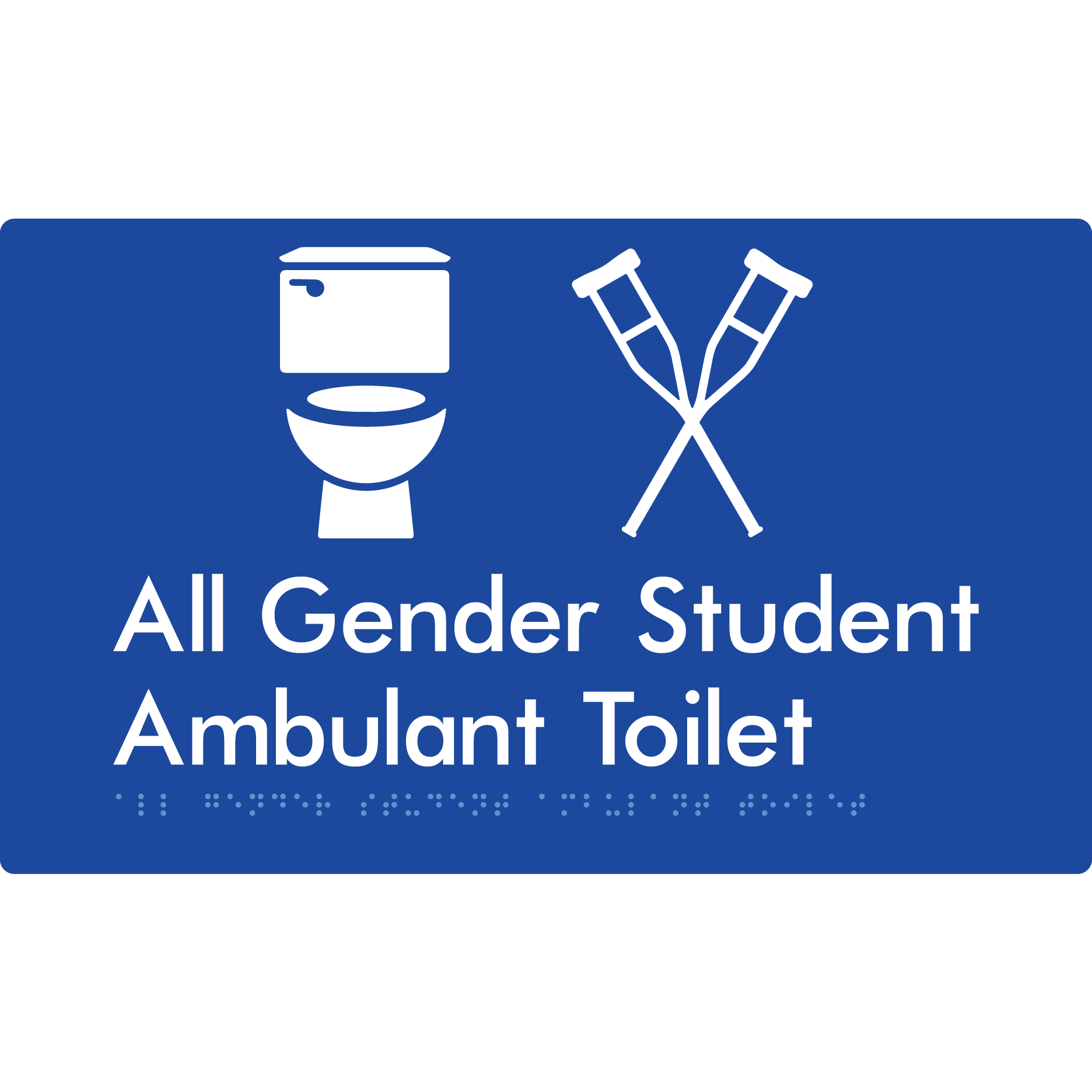 All Gender Student Ambulant Toilet - Braille Tactile Signs Aust.