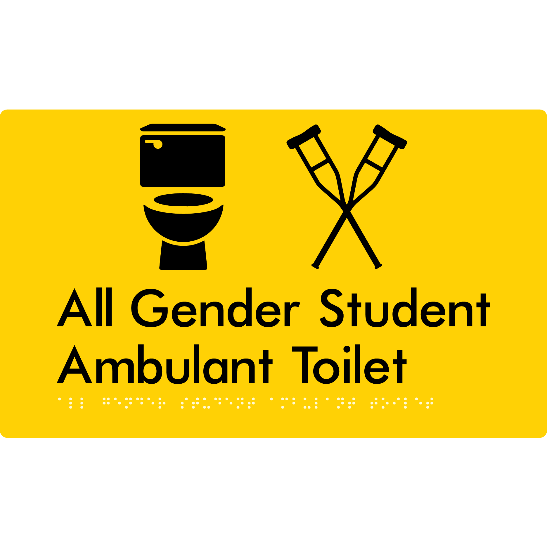 All Gender Student Ambulant Toilet - Braille Tactile Signs Aust.