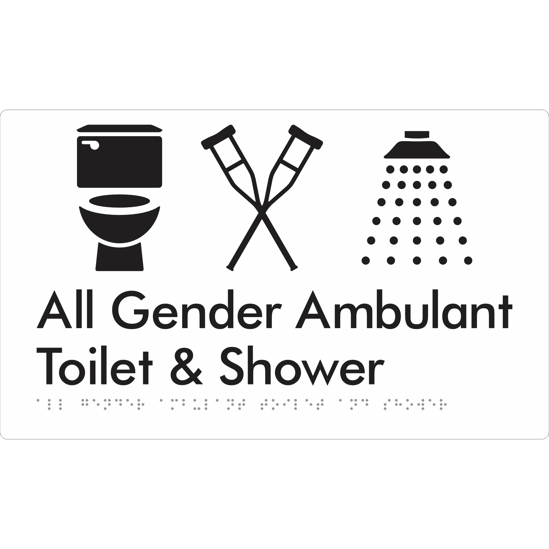 All Gender Ambulant Toilet & Shower - Braille Tactile Signs Aust.