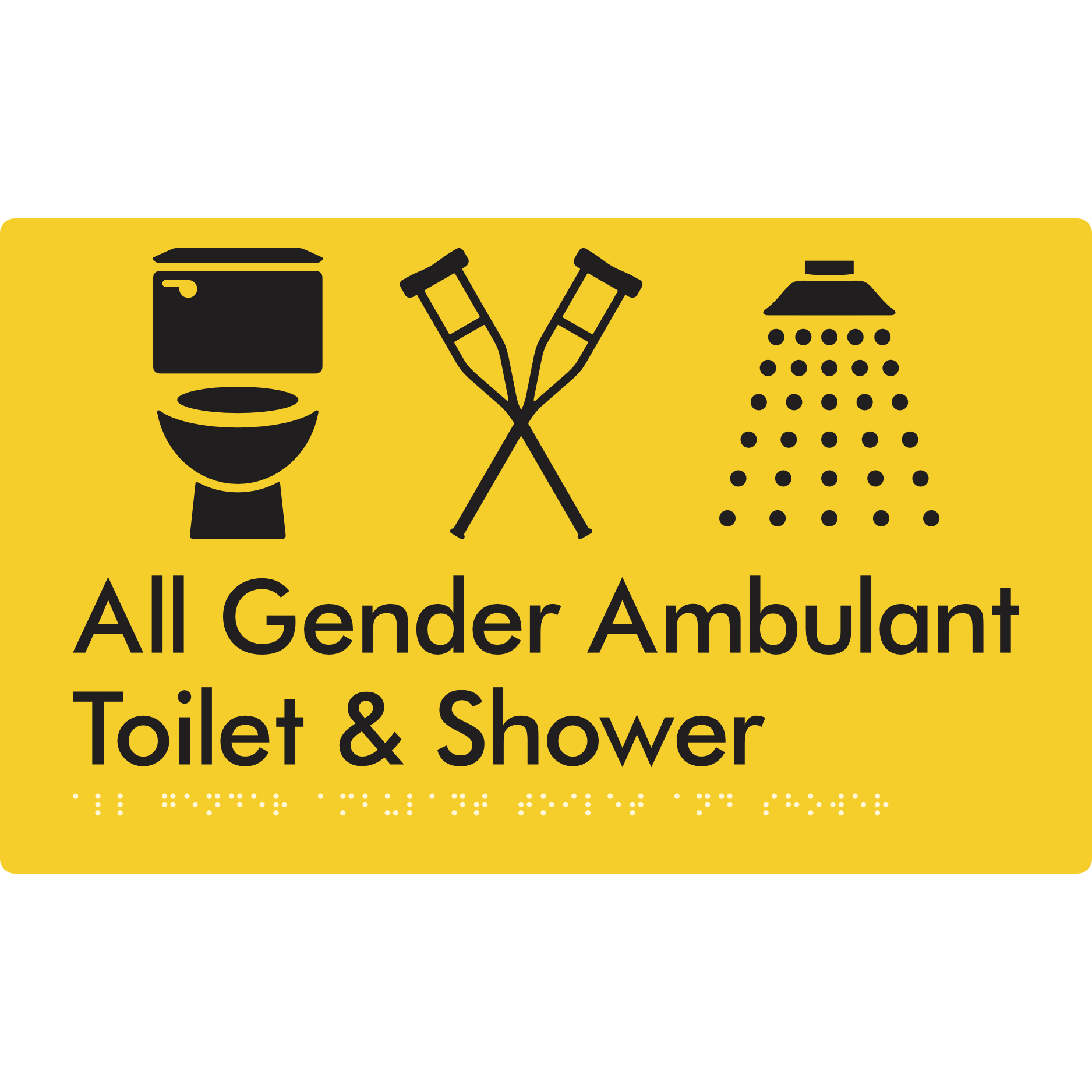 All Gender Ambulant Toilet & Shower - Braille Tactile Signs Aust.