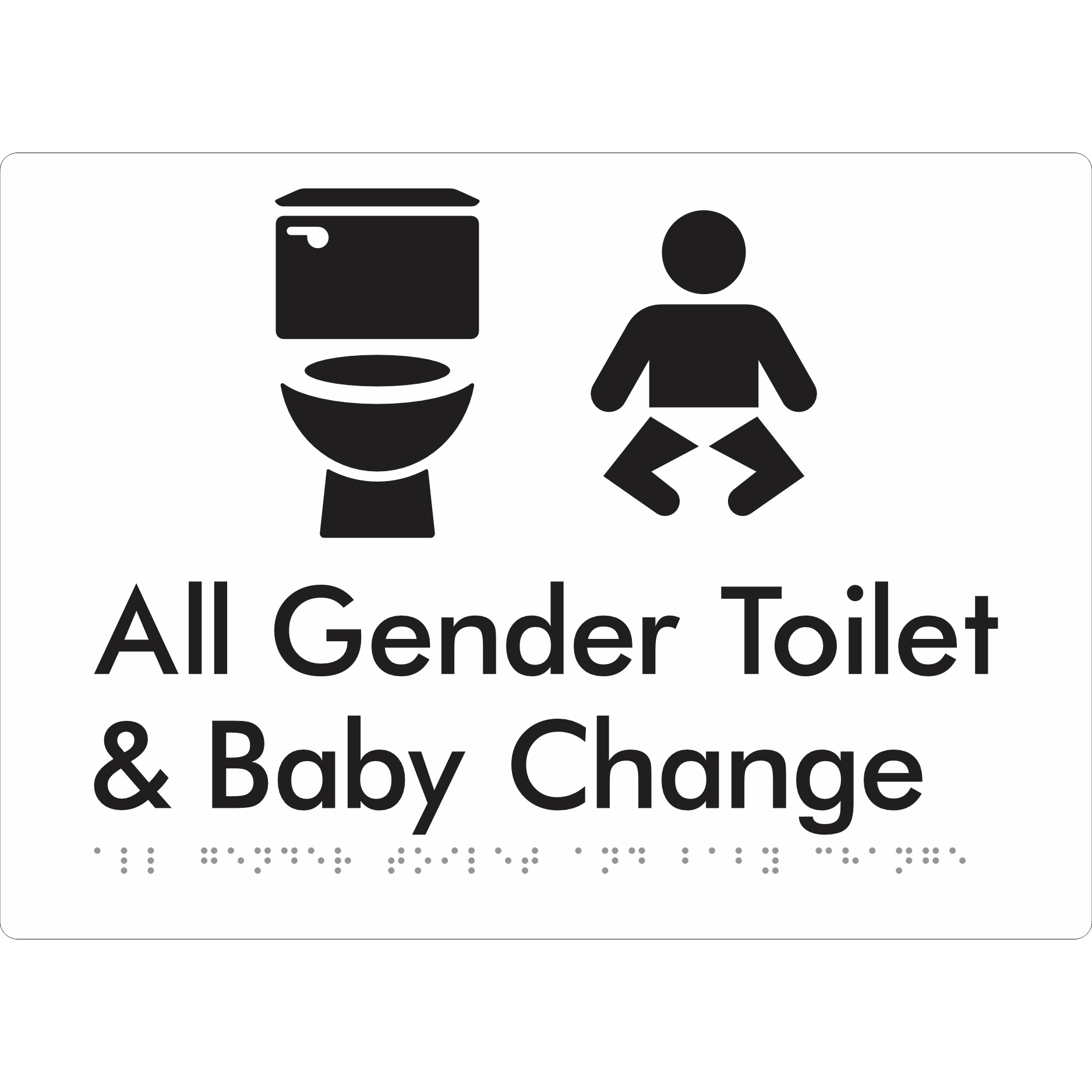 All Gender Toilet & Baby Change - Braille Tactile Signs Aust.