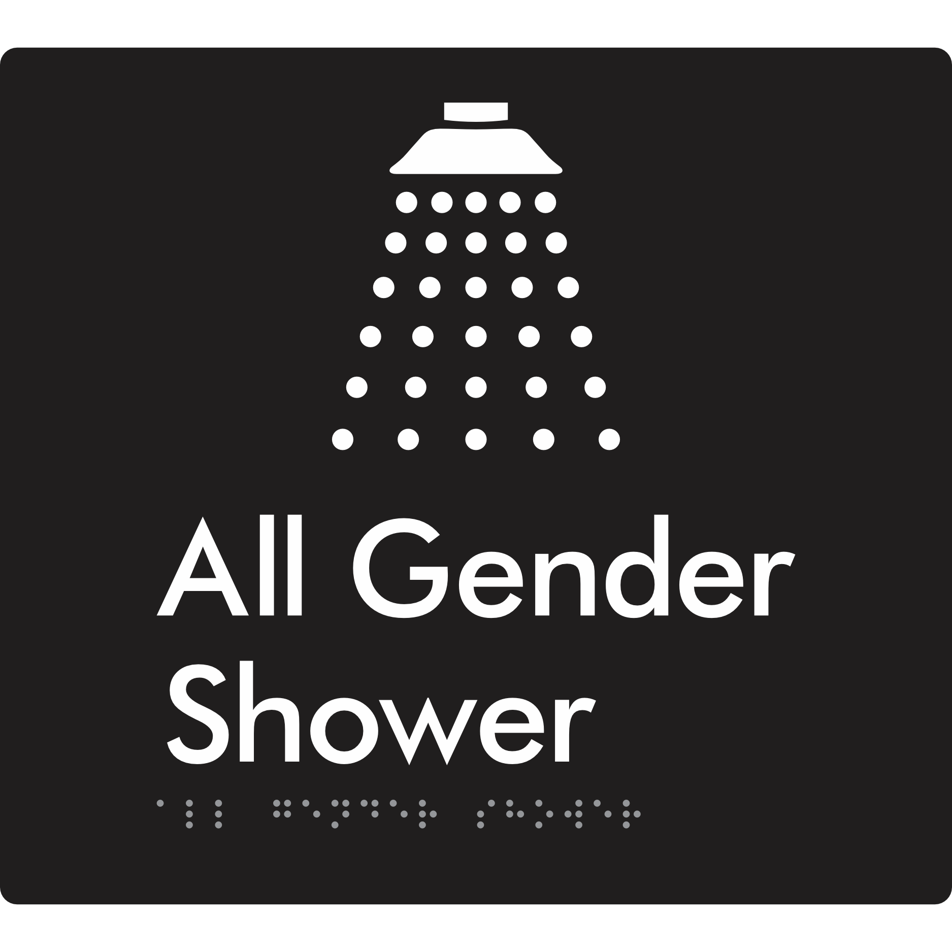 All Gender Shower - Braille Tactile Signs Aust.