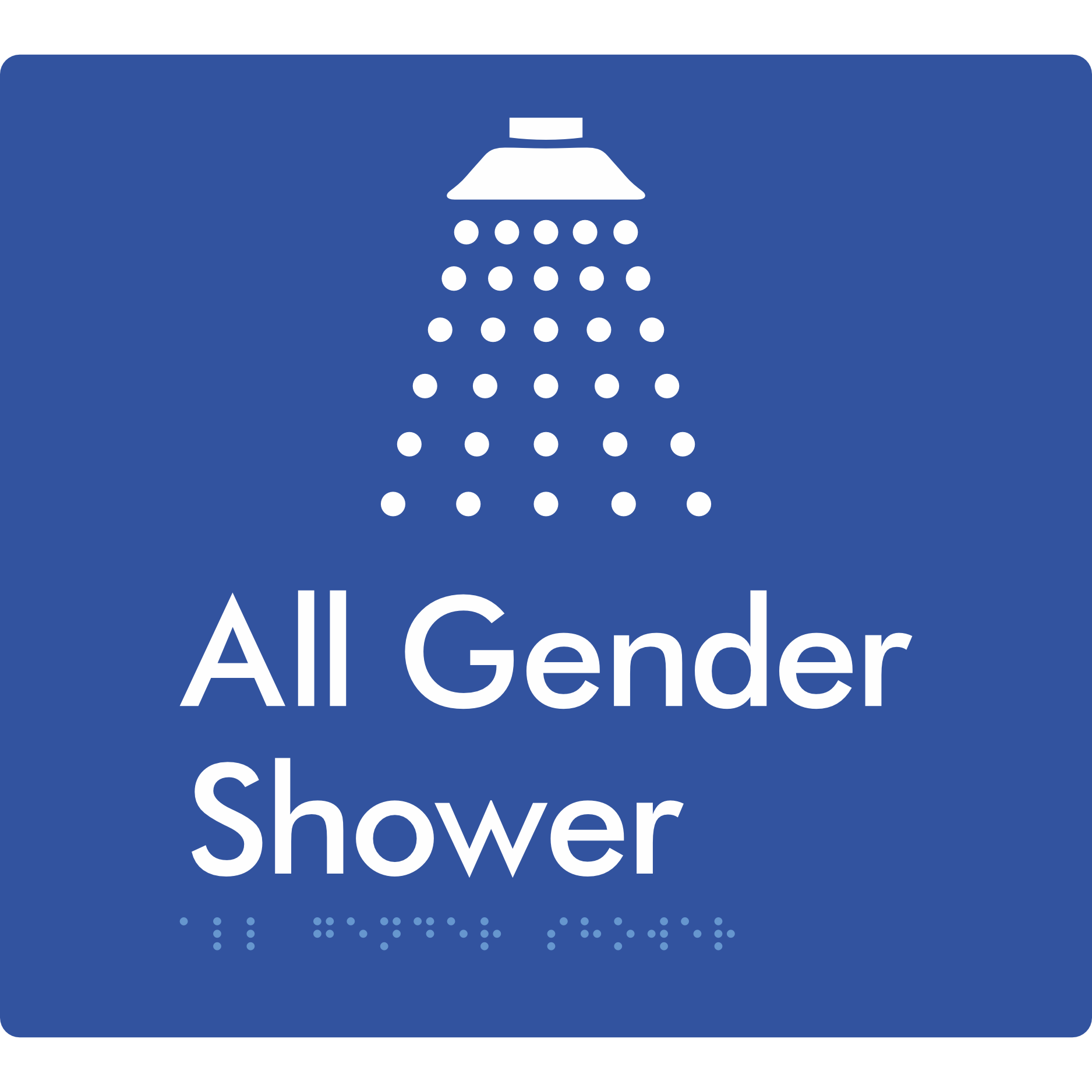 All Gender Shower - Braille Tactile Signs Aust.