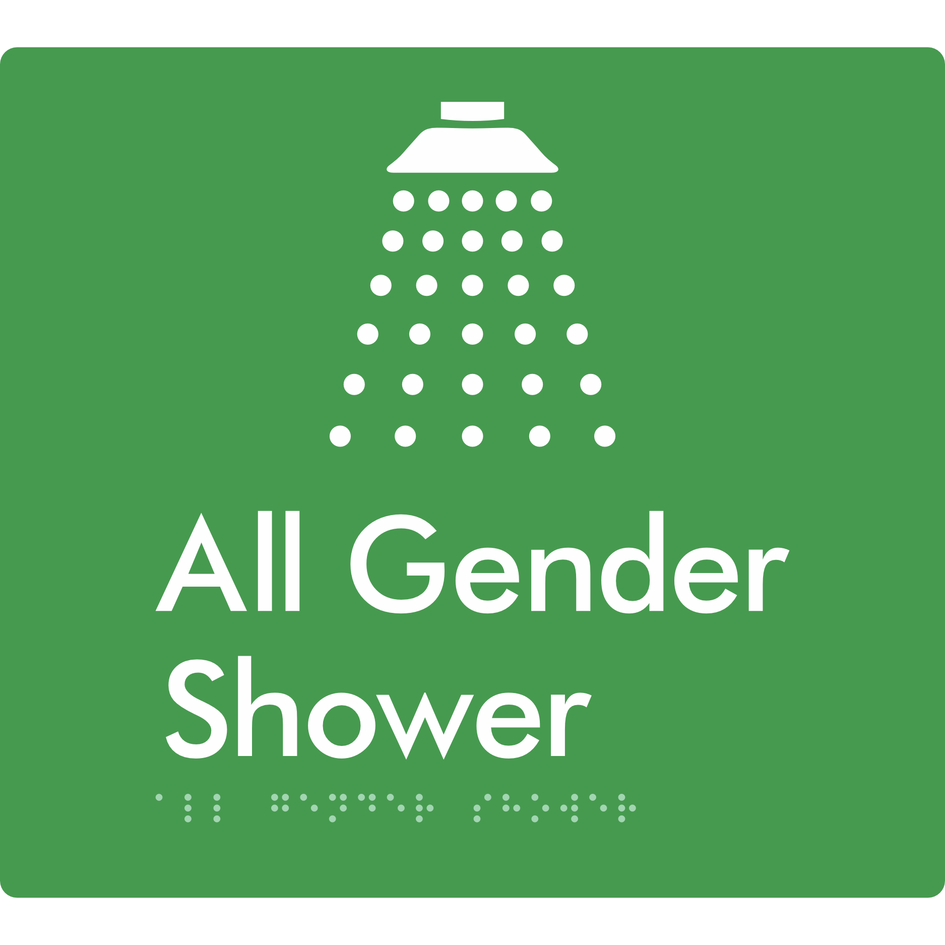 All Gender Shower - Braille Tactile Signs Aust.