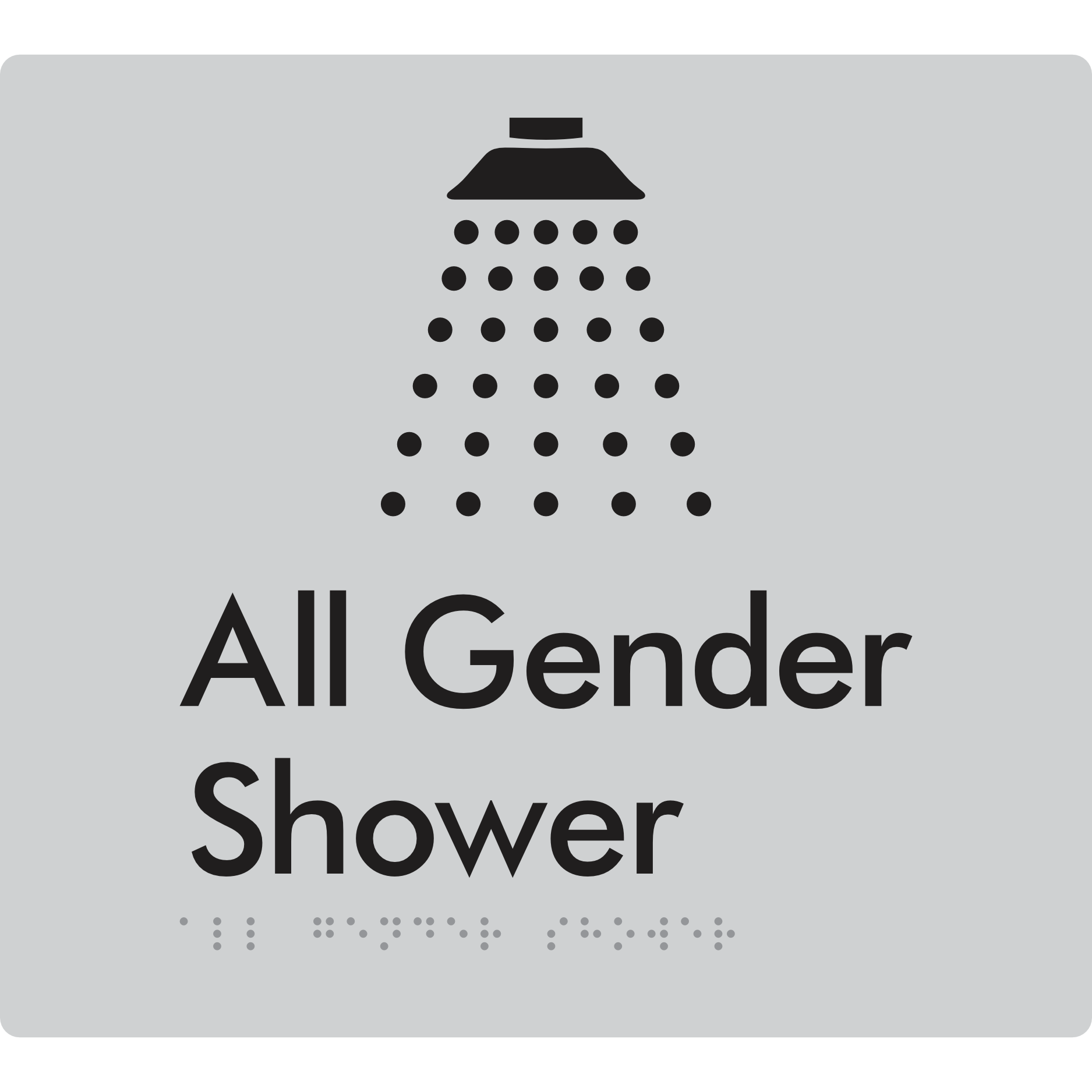 All Gender Shower - Braille Tactile Signs Aust.