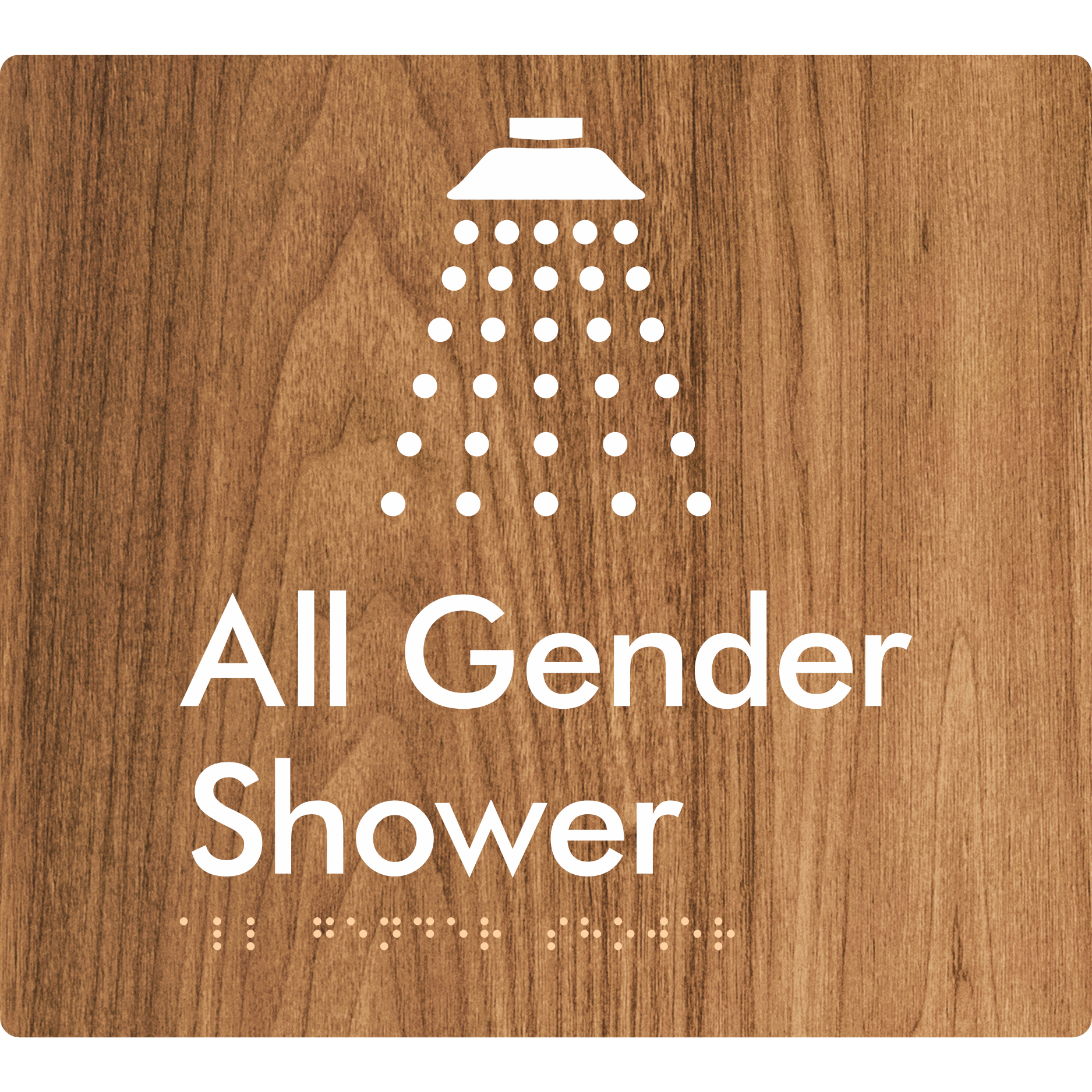 All Gender Shower - Braille Tactile Signs Aust.